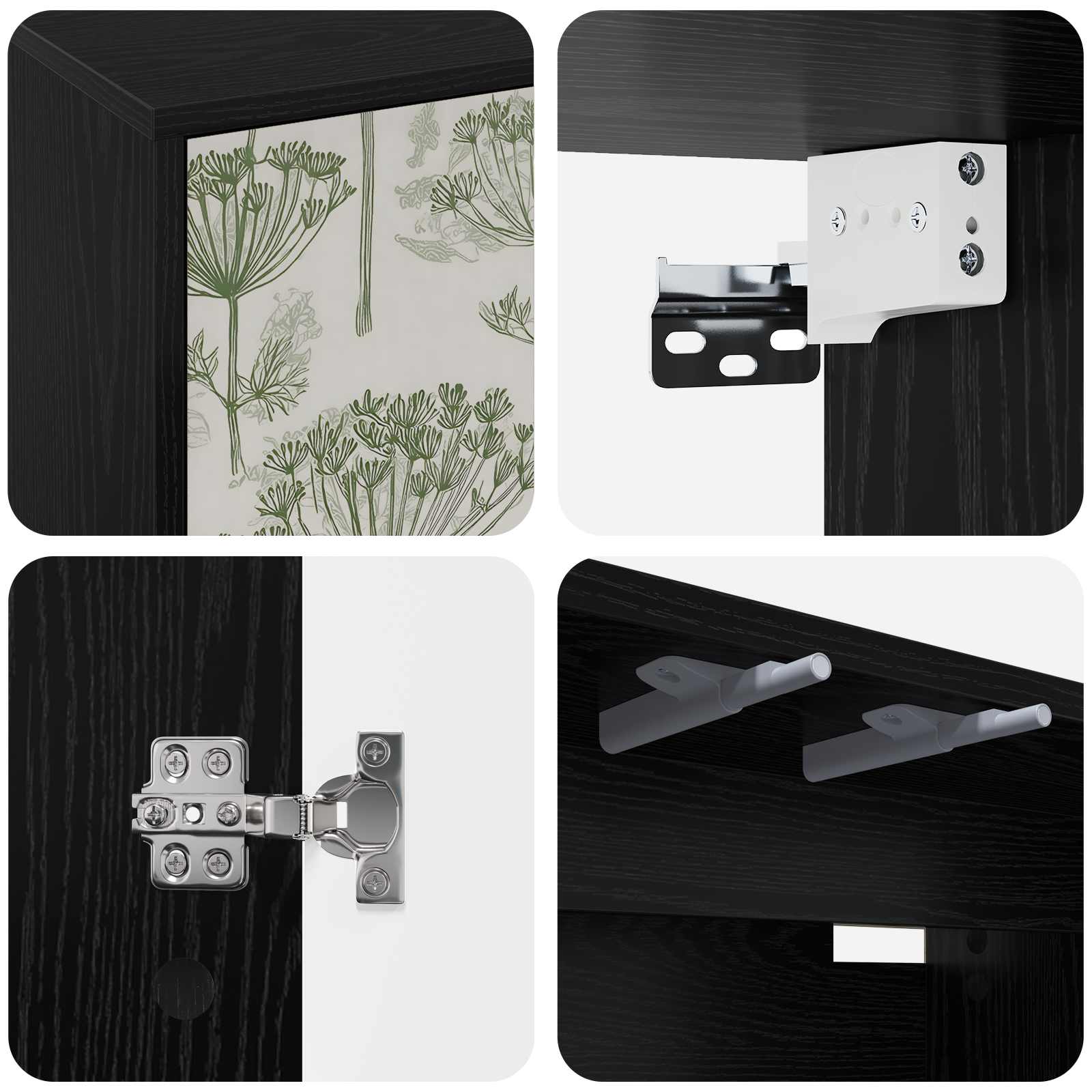 Meuble TV mural GOTHA 69 x 33 x 40 cm Chêne noir