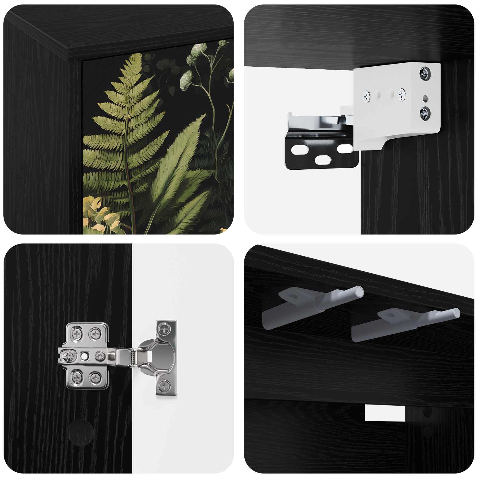 Meuble TV mural RHENEN 102 x 33 x 40 cm Chêne noir