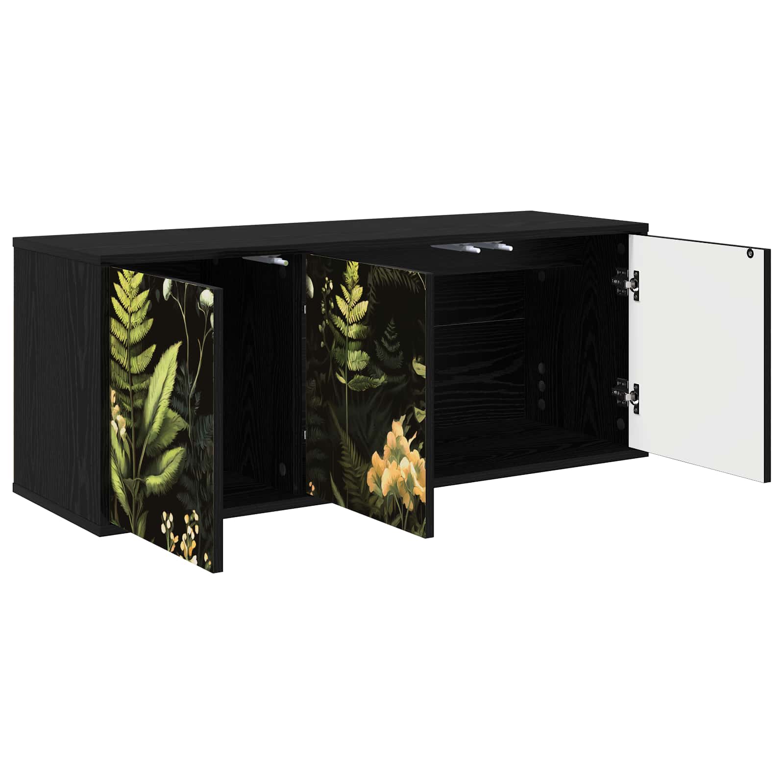 Meuble TV mural RHENEN 102 x 33 x 40 cm Chêne noir