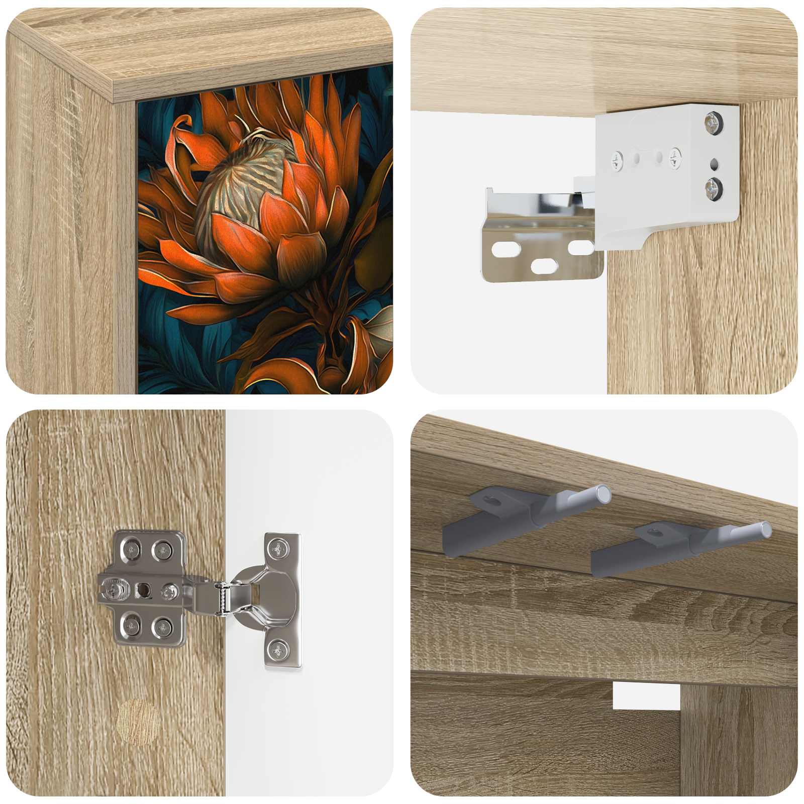 Meuble TV mural LOCHEM 102 x 33 x 40 cm Chêne Sonoma