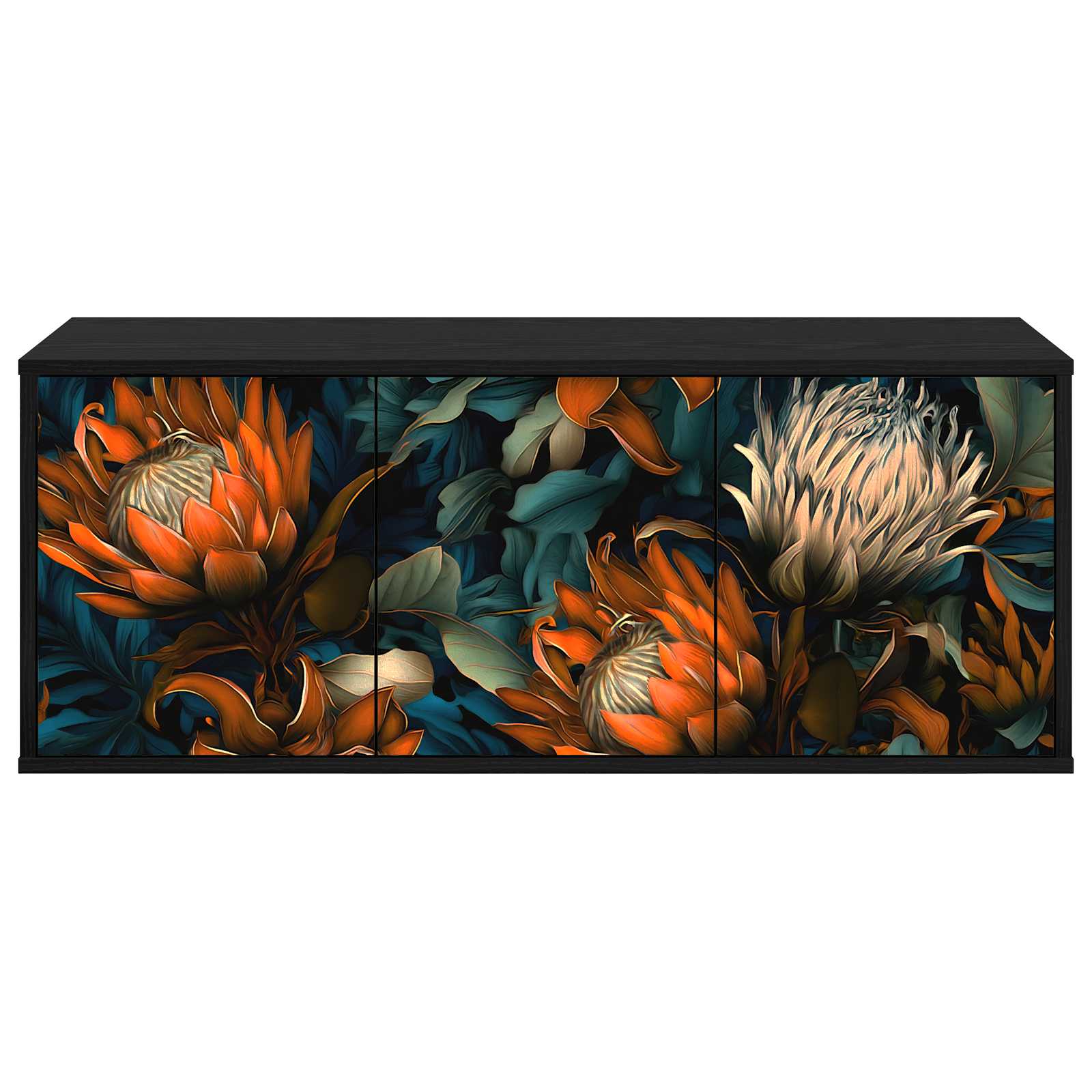 Meuble TV mural LOCHEM 102 x 33 x 40 cm Chêne noir