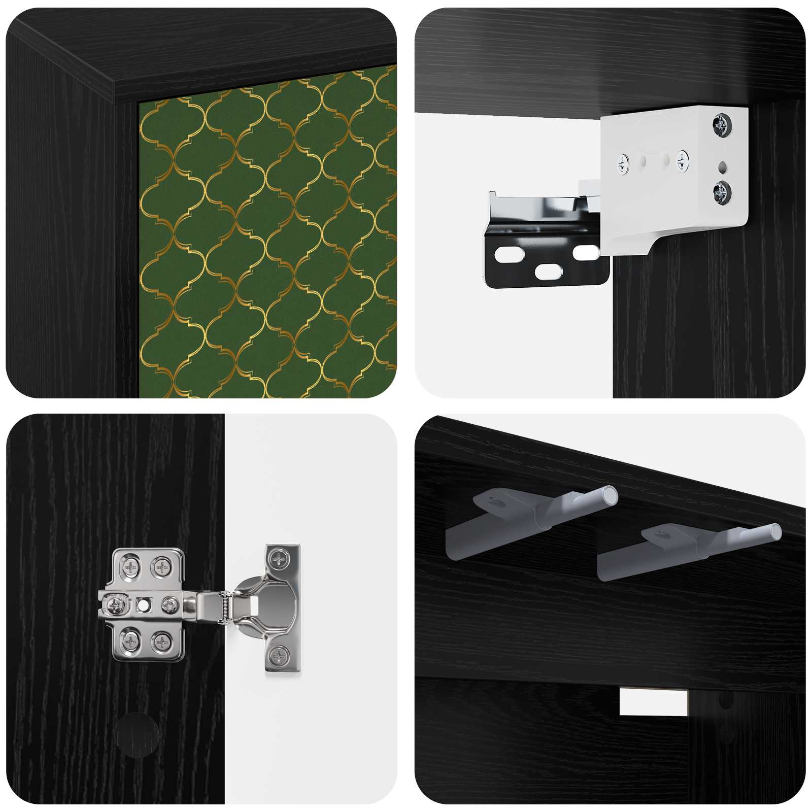 Meuble TV mural GELEEN 102 x 33 x 40 cm Chêne noir
