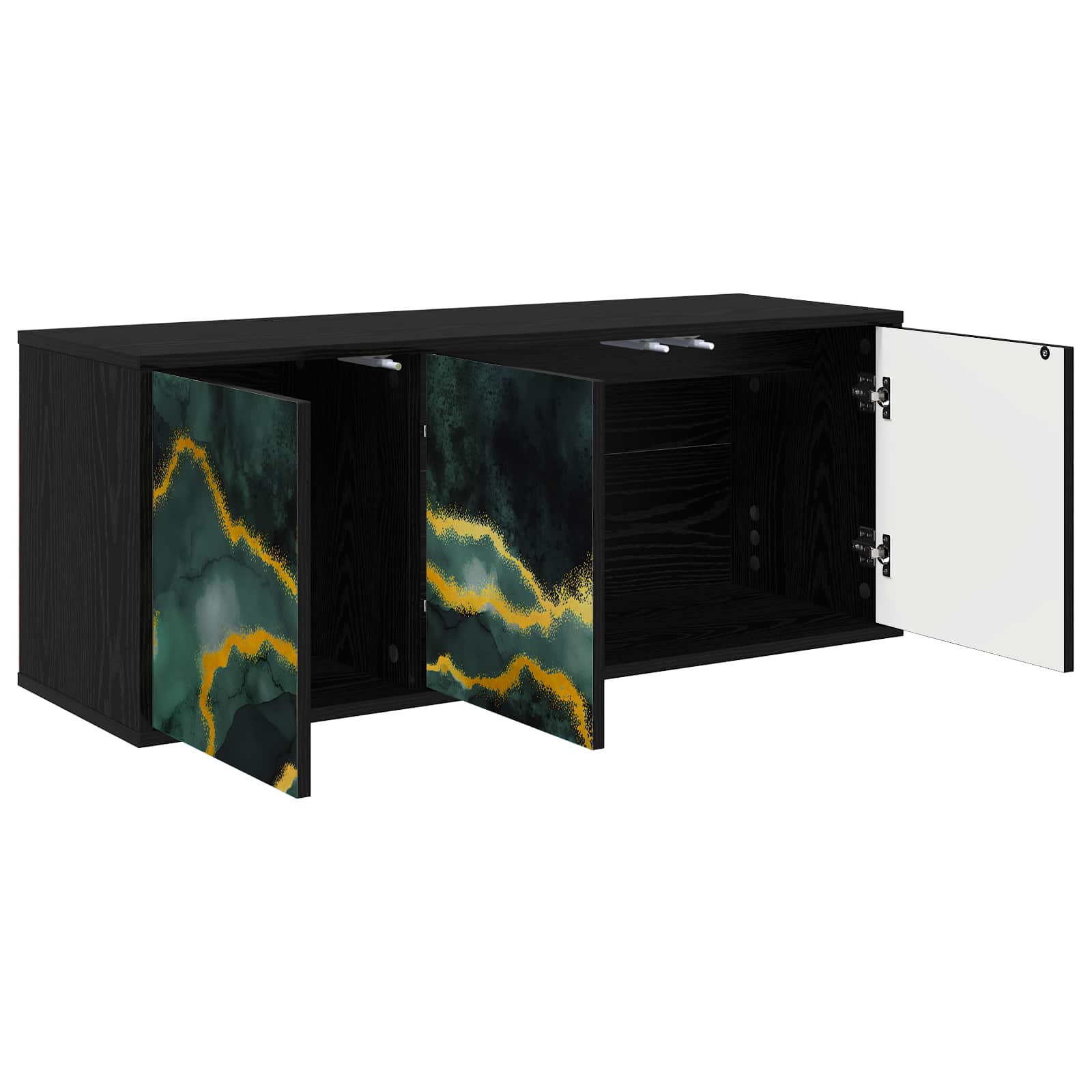 Meuble TV mural WIJHE 102 x 33 x 40 cm Chêne noir