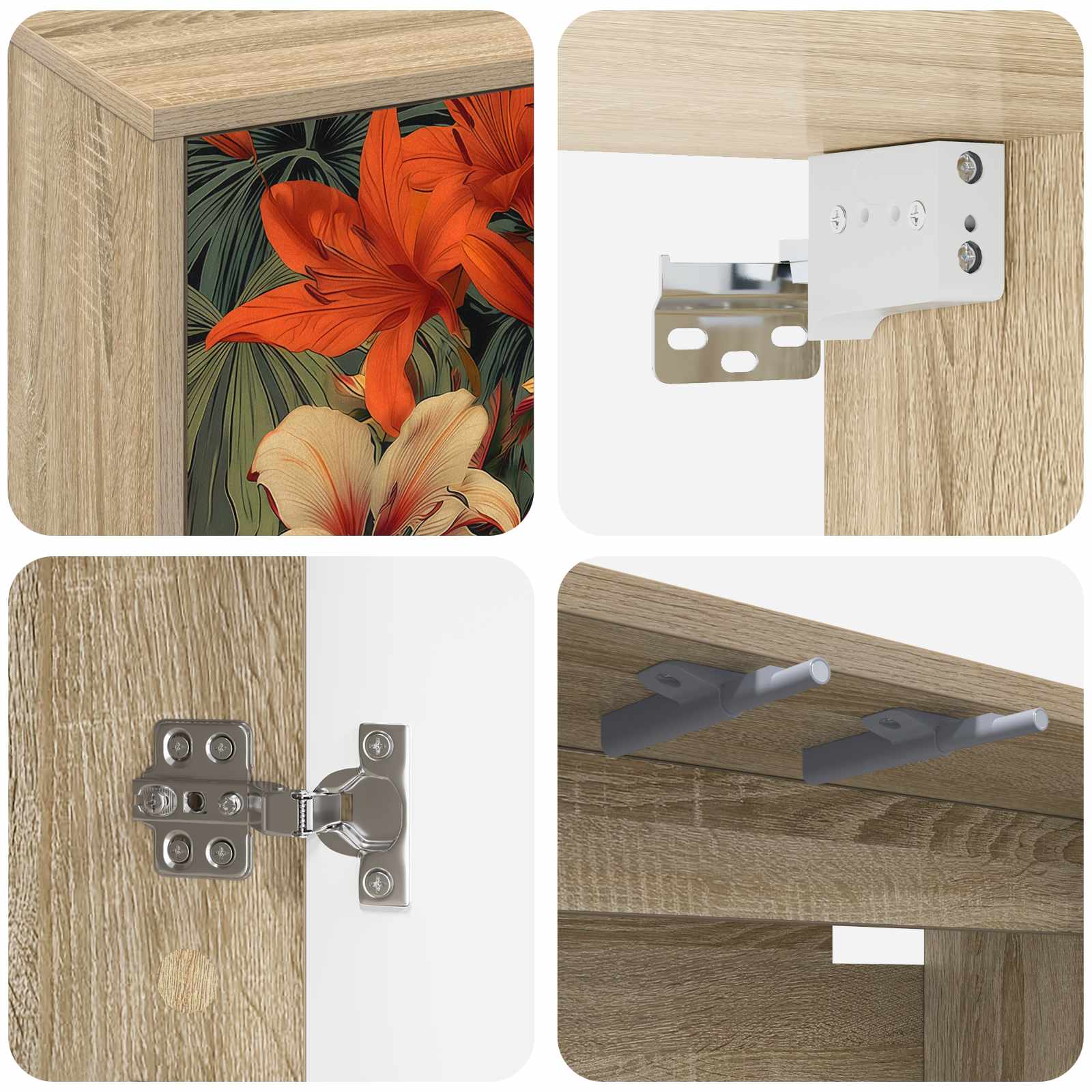 Meuble TV mural GENNEP 102 x 33 x 40 cm Chêne Sonoma