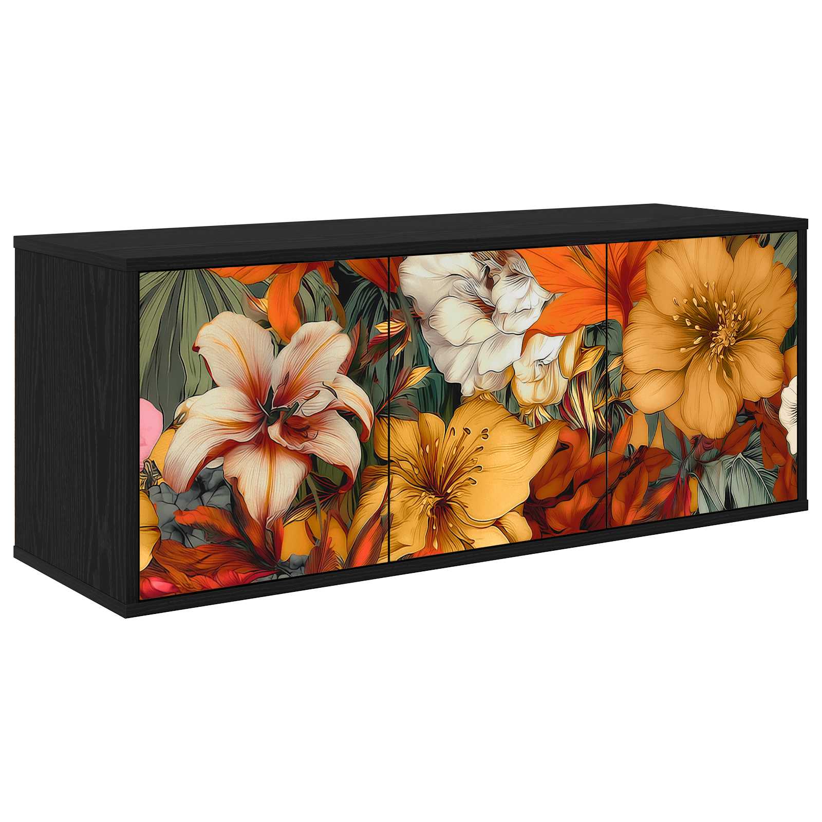 Meuble TV mural GENNEP 102 x 33 x 40 cm Chêne noir