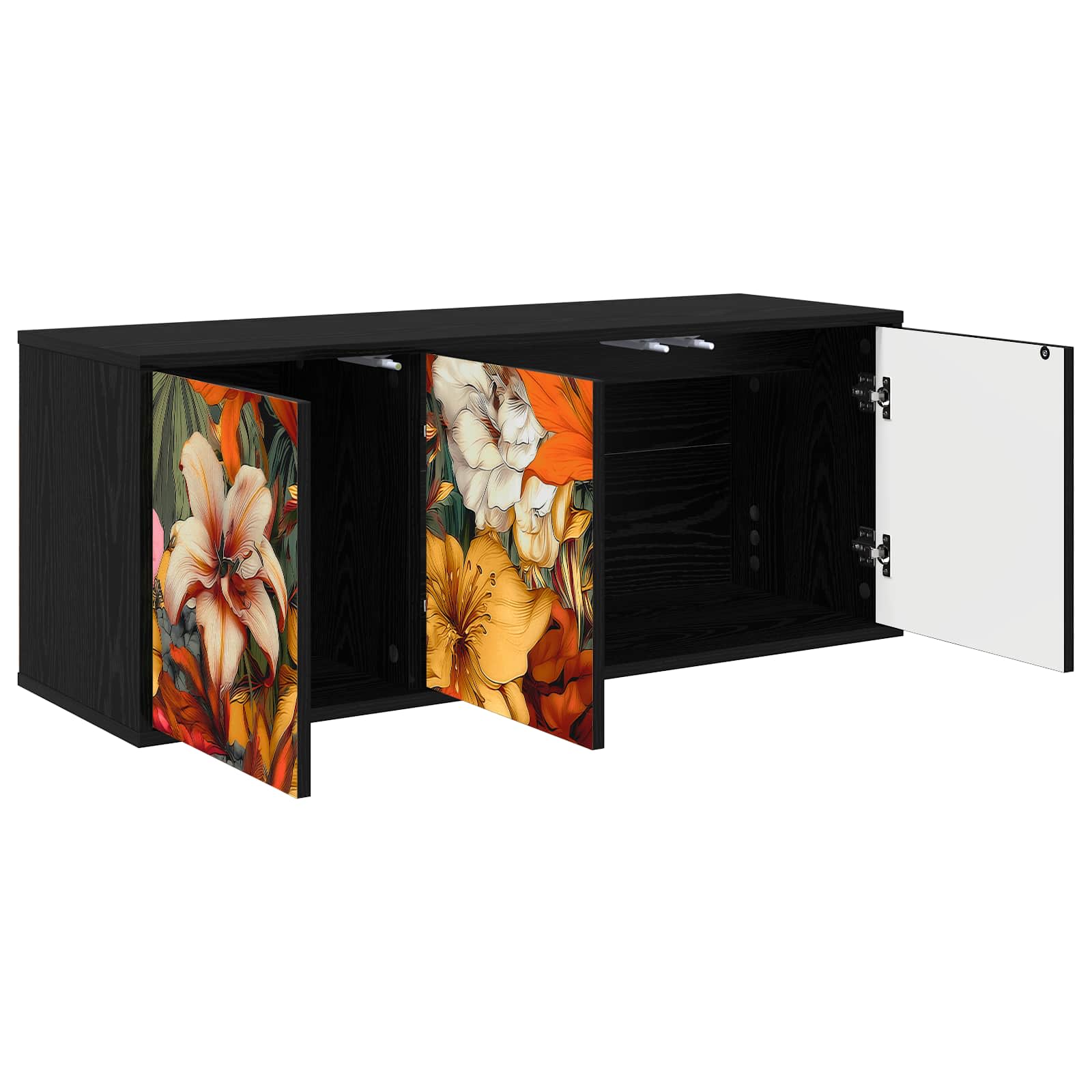 Meuble TV mural GENNEP 102 x 33 x 40 cm Chêne noir