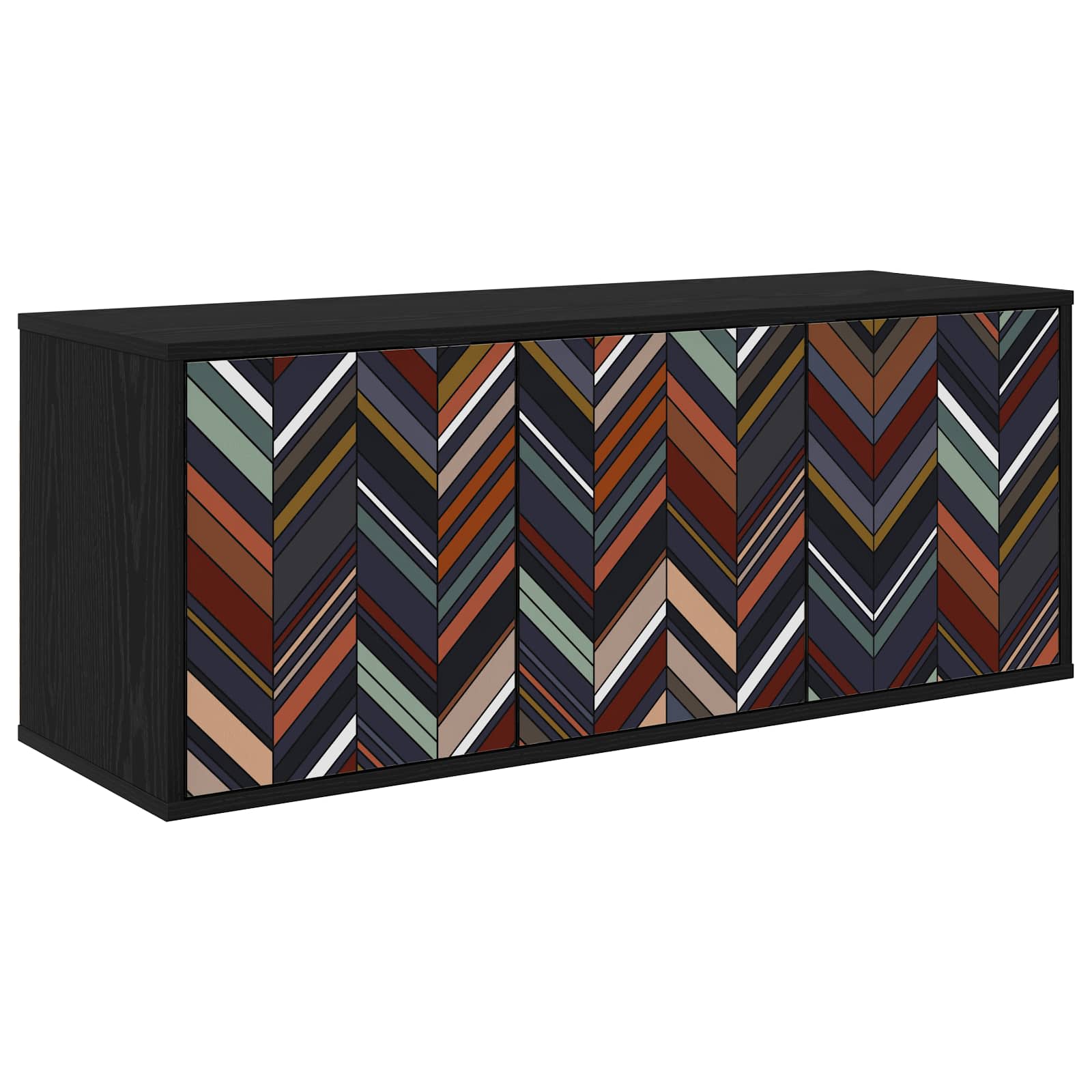 Meuble TV mural OMMEN 102 x 33 x 40 cm Chêne noir