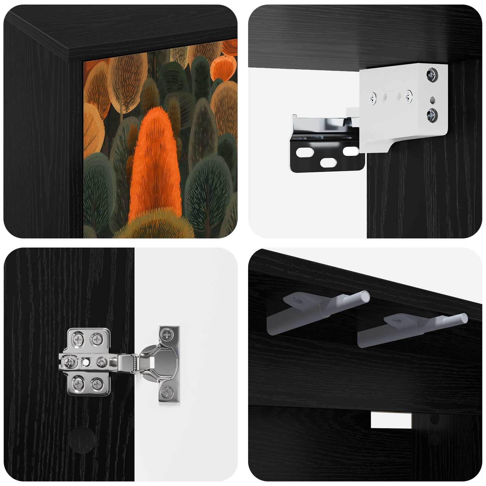 Meuble TV mural ZAANDAM 102 x 33 x 40 cm Chêne noir
