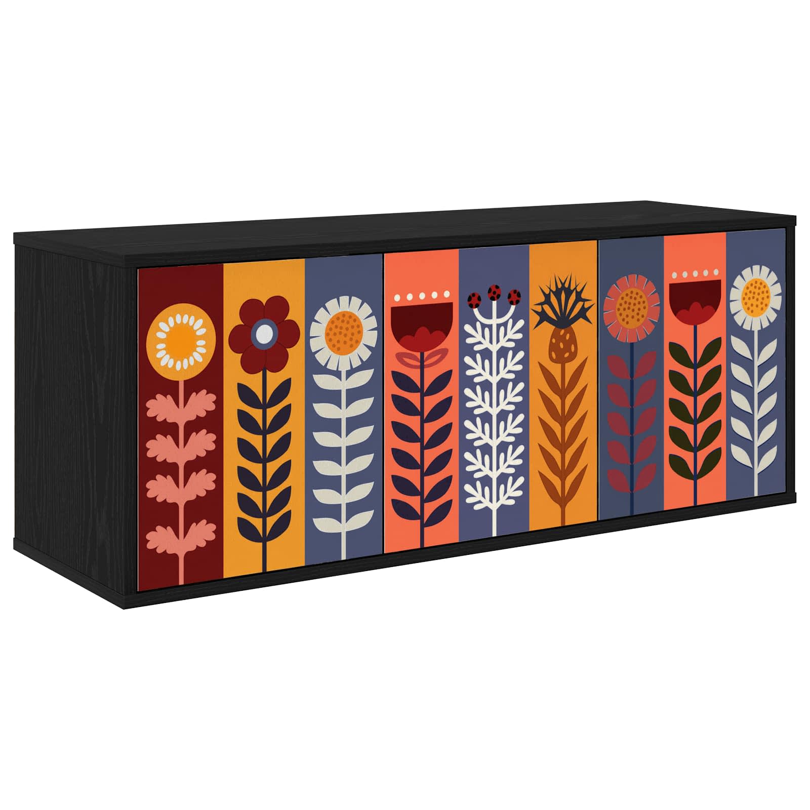 Meuble TV mural ESSEN 102 x 33 x 40 cm Chêne noir