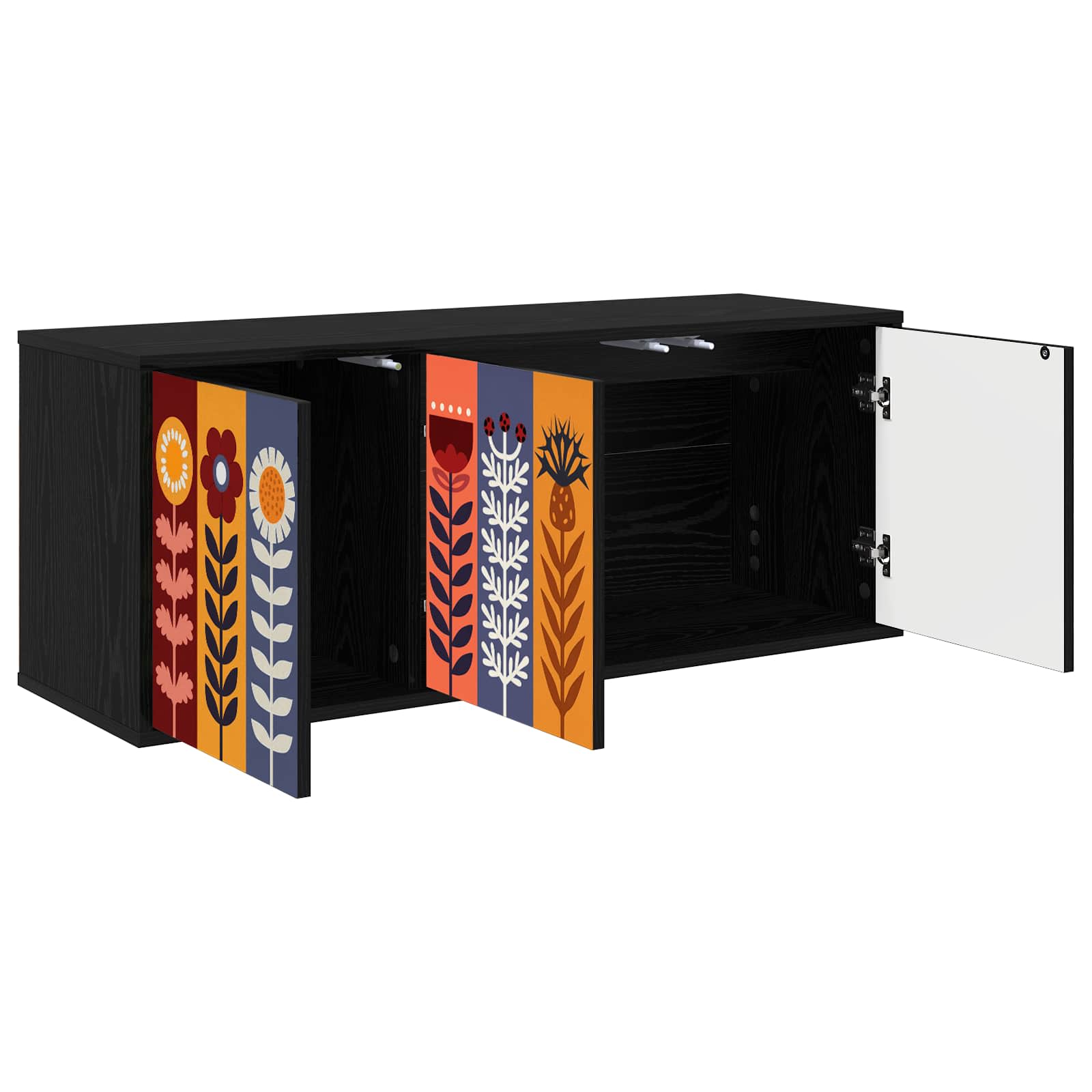 Meuble TV mural ESSEN 102 x 33 x 40 cm Chêne noir