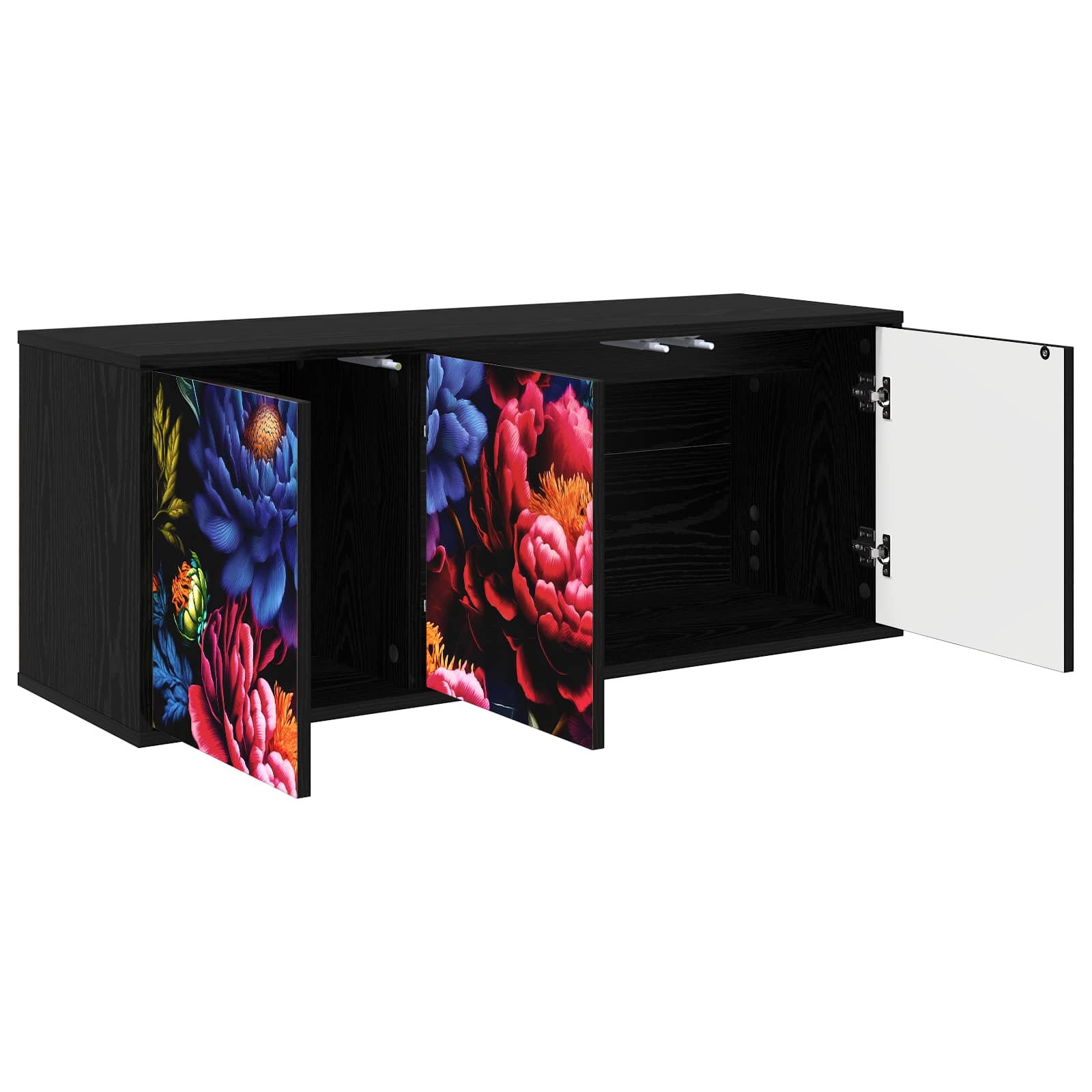 Meuble TV mural KIEL 102 x 33 x 40 cm Chêne noir