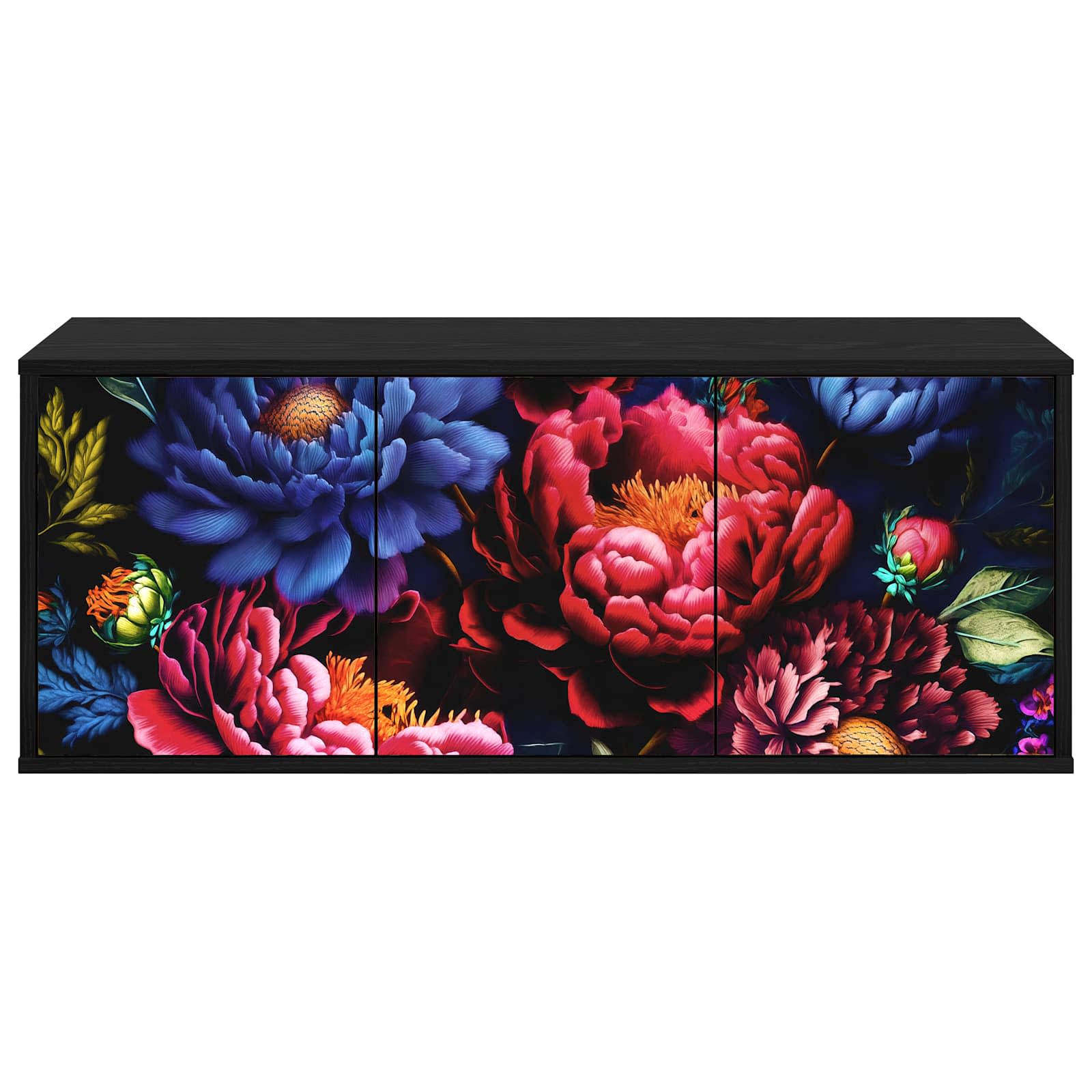 Meuble TV mural KIEL 102 x 33 x 40 cm Chêne noir