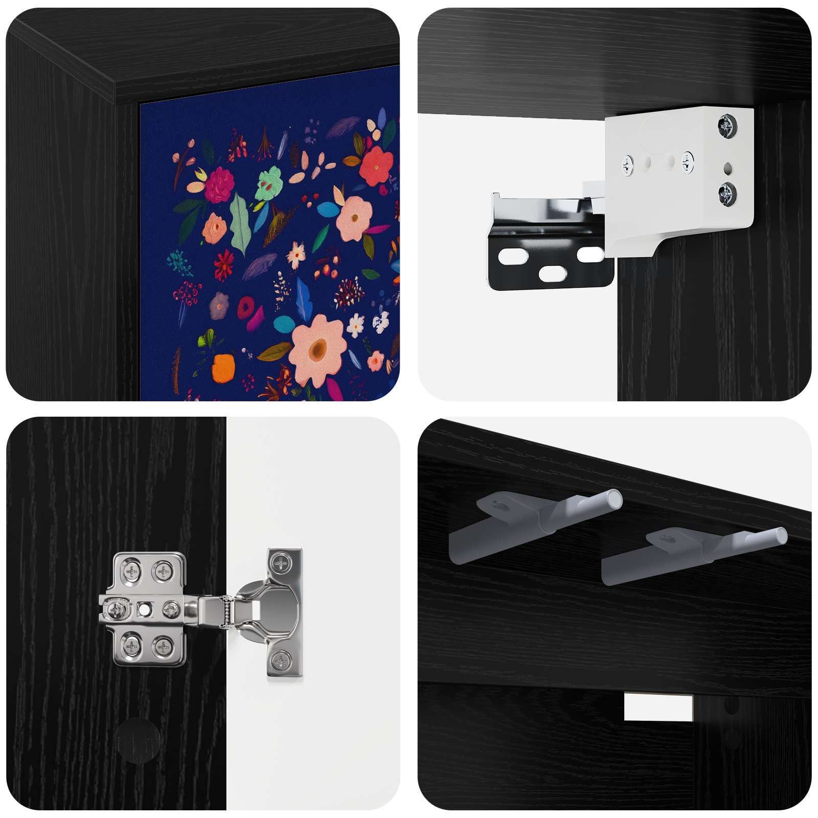 Meuble TV mural MAINZ 102 x 33 x 40 cm Chêne noir