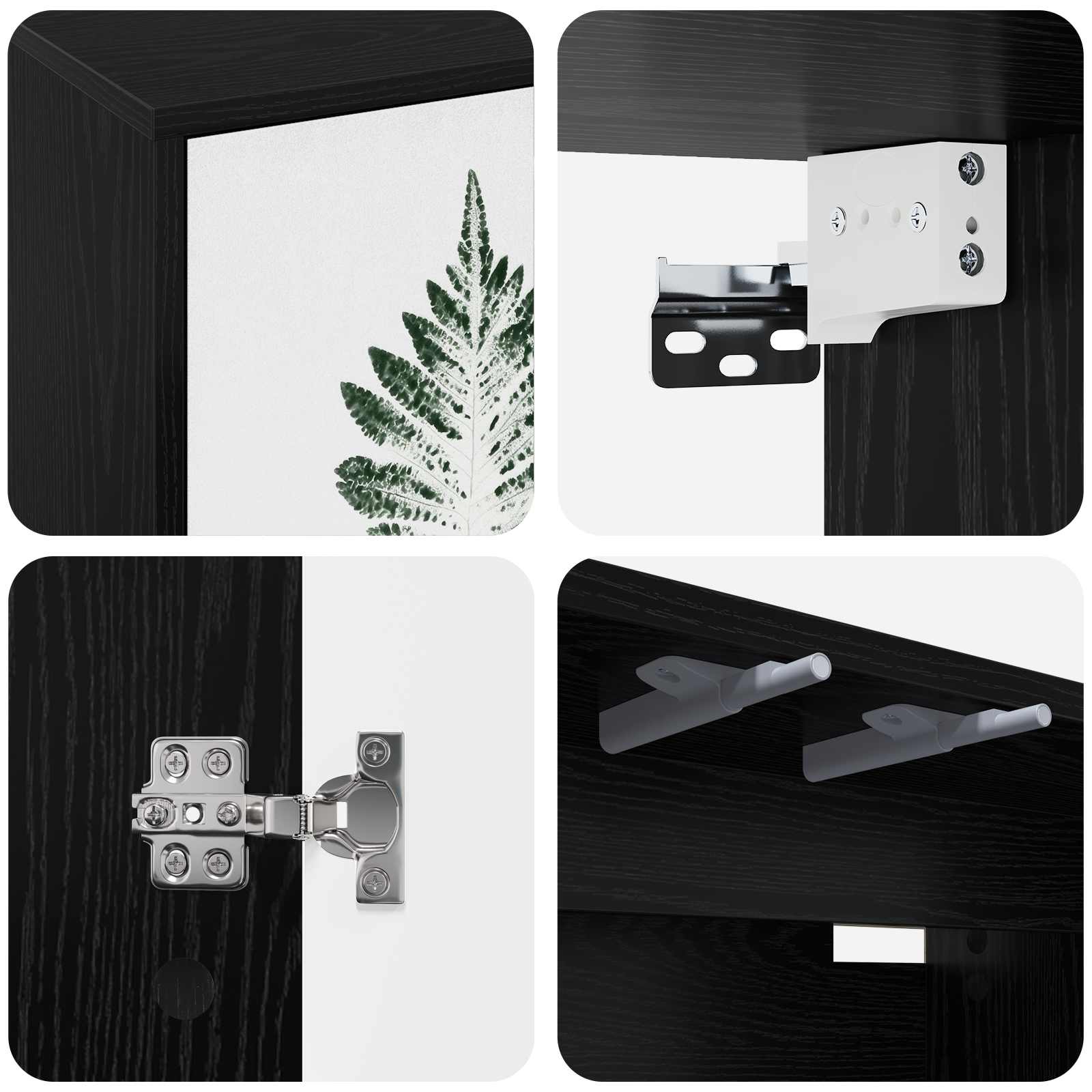 Meuble TV mural HANAU 102 x 33 x 40 cm Chêne noir