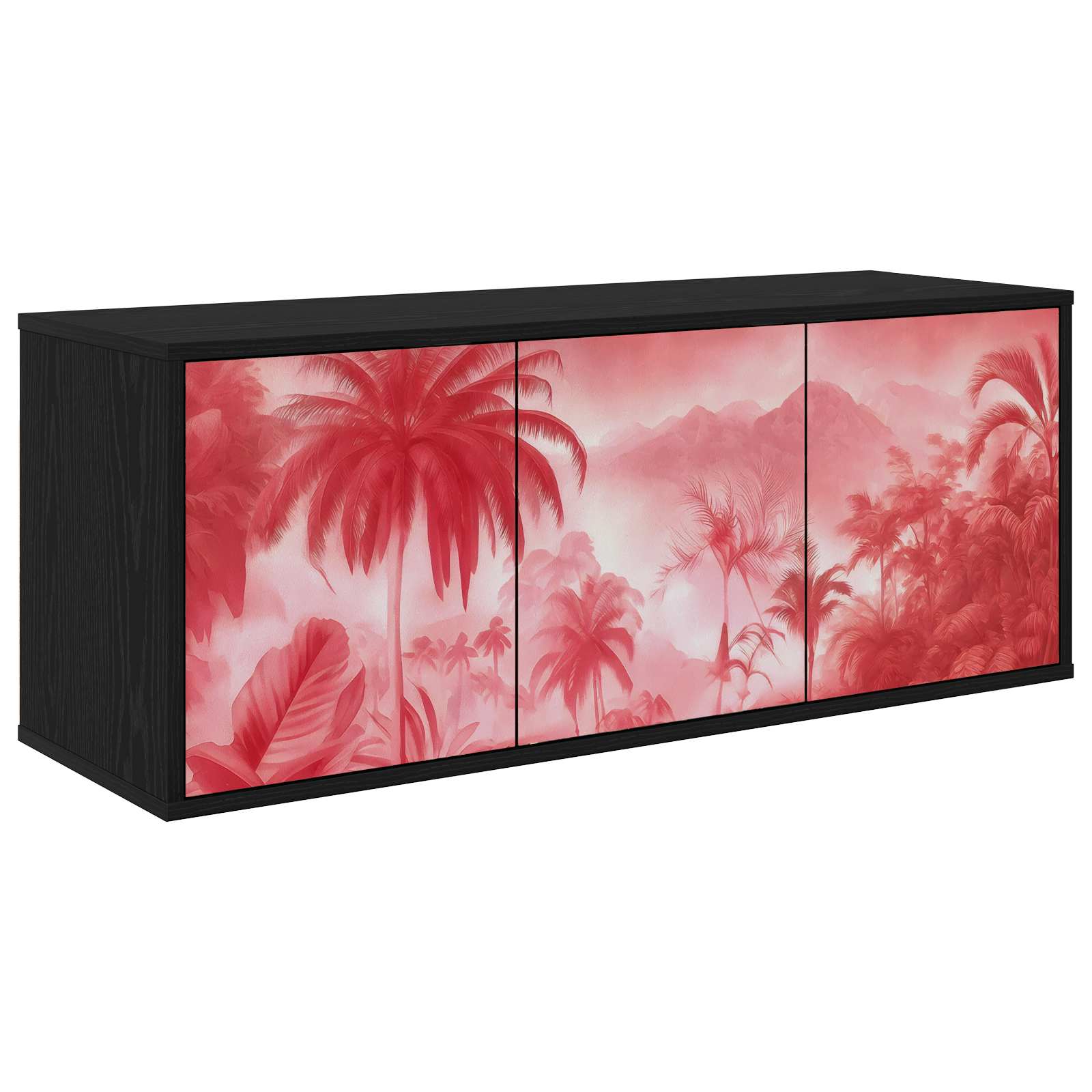 Meuble TV mural AACHEN 102 x 33 x 40 cm Chêne noir