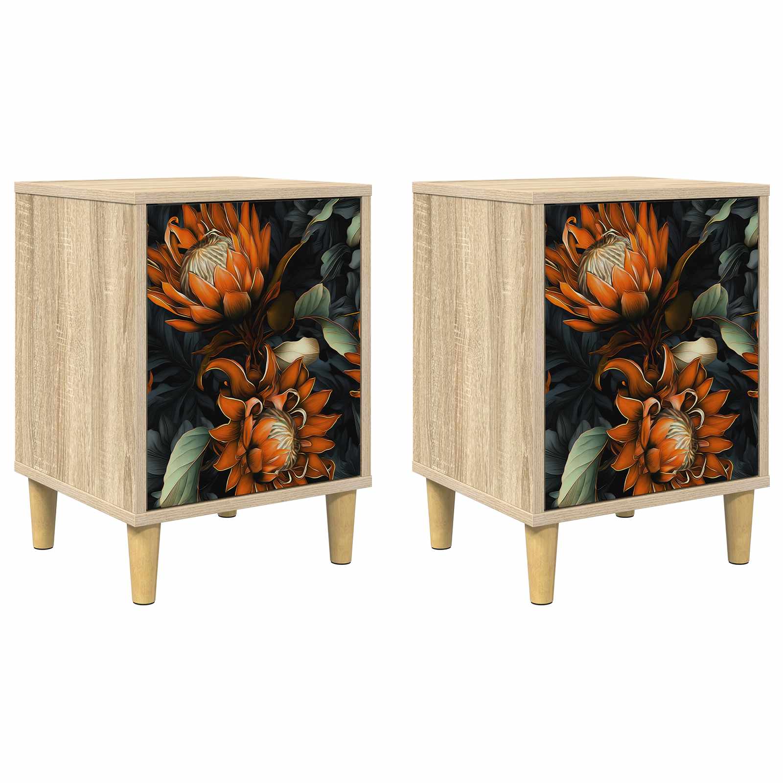 Table de chevet LOCHEM 2 pc Chêne Sonoma 36 x 33 x 50 cm
