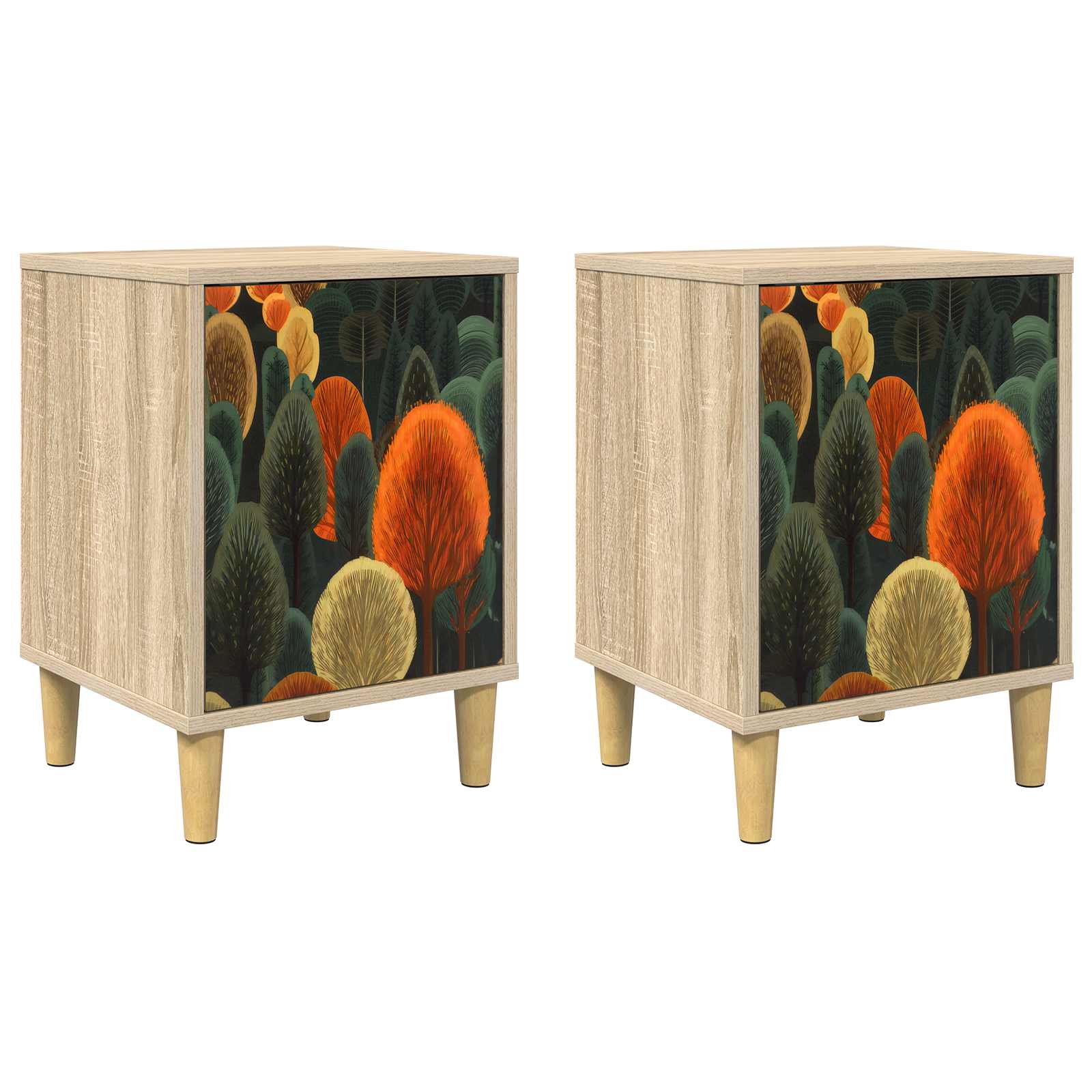 Table de chevet ZAANDAM 2 pc Chêne Sonoma 36 x 33 x 50 cm