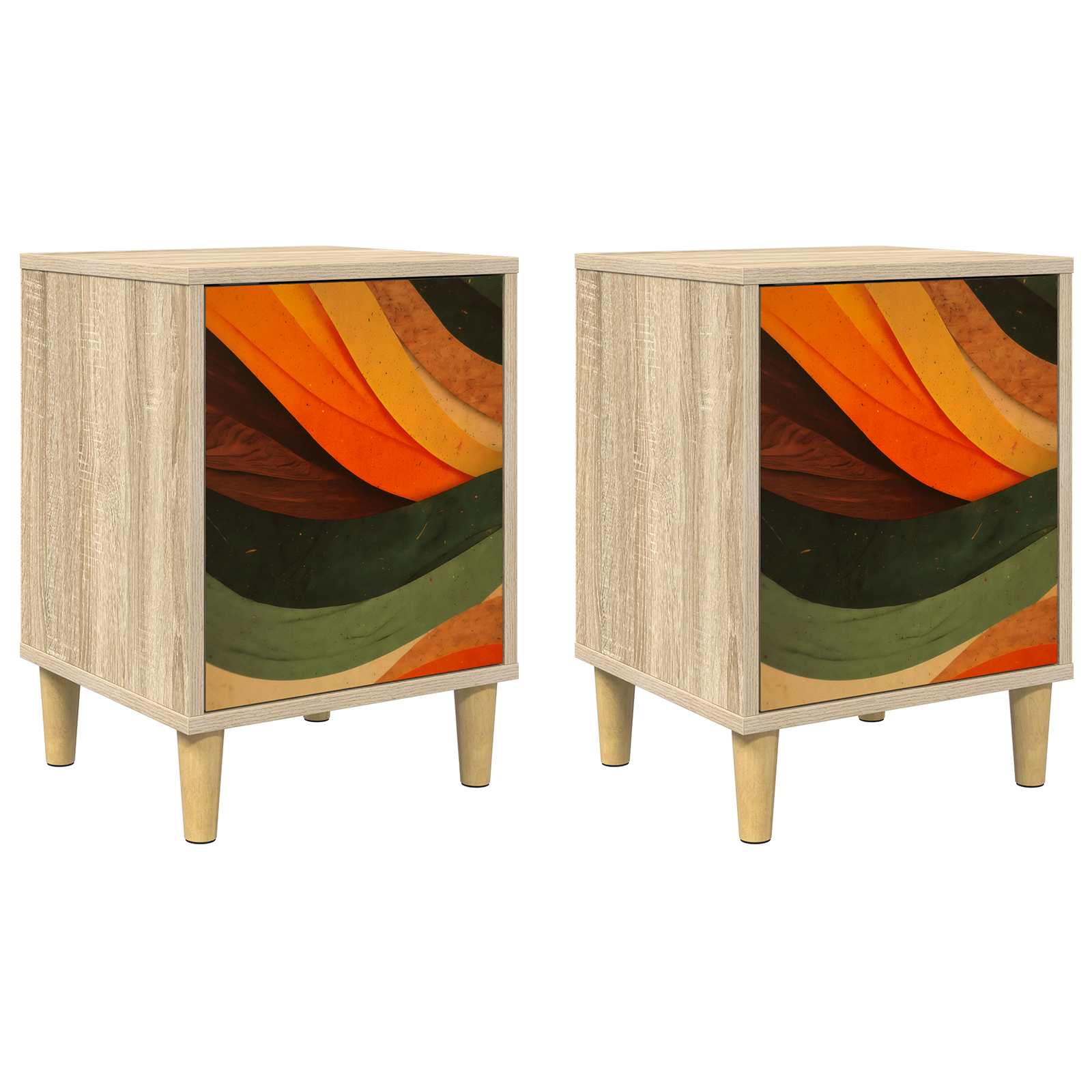 Table de chevet BONN 2 pc Chêne Sonoma 36 x 33 x 50 cm