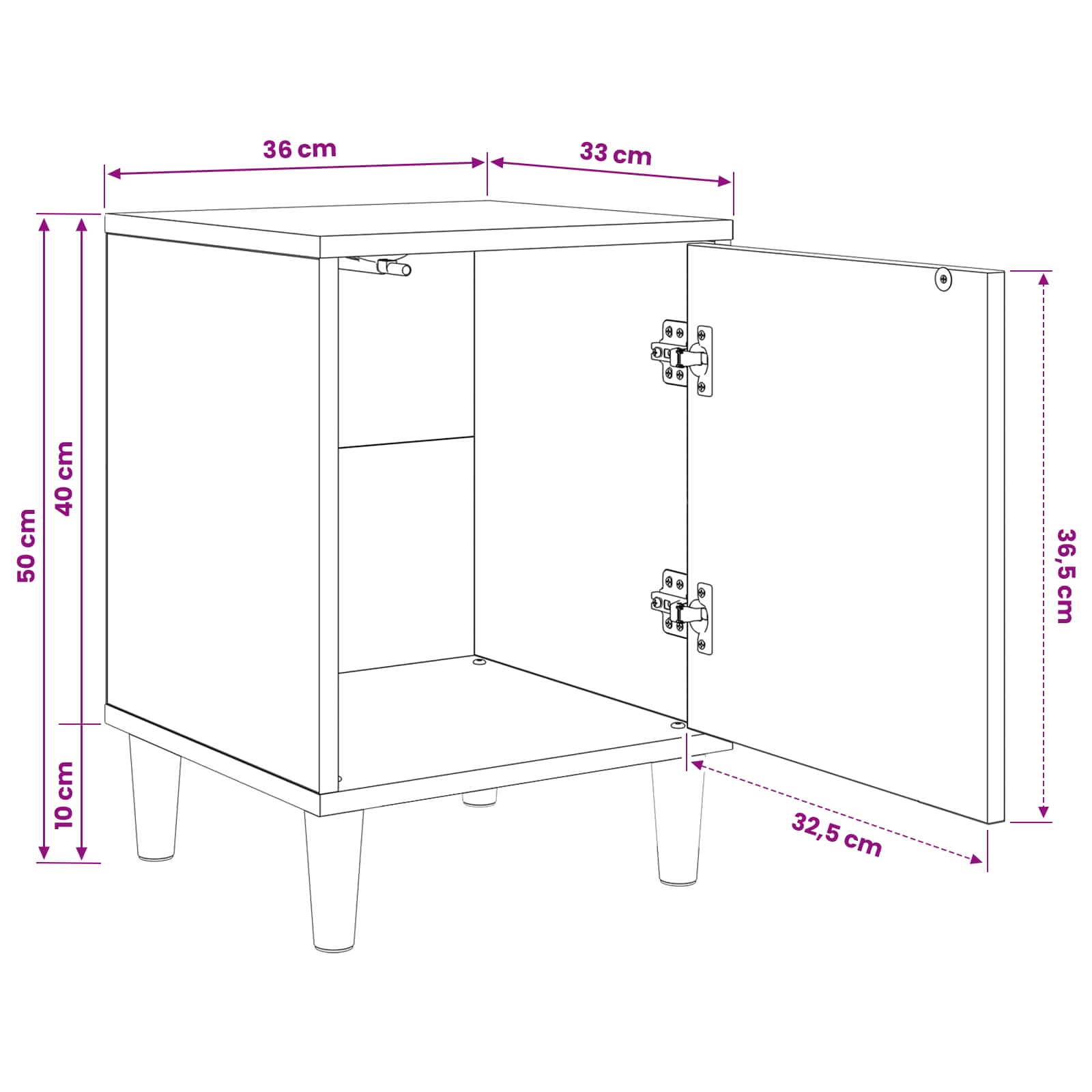 Table de chevet GOTHA 2 pc Chêne Sonoma 36 x 33 x 50 cm