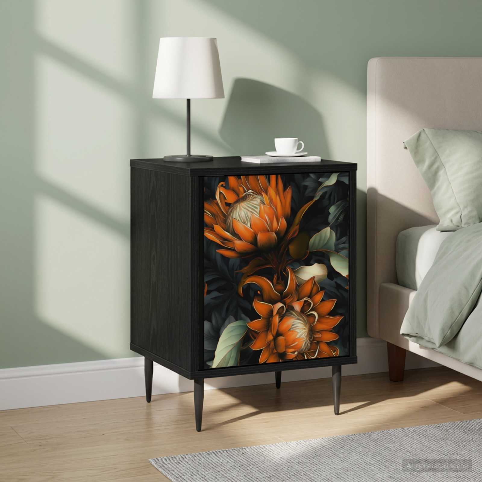 Table de chevet LOCHEM 2 pc Chêne noir 36 x 33 x 51 cm