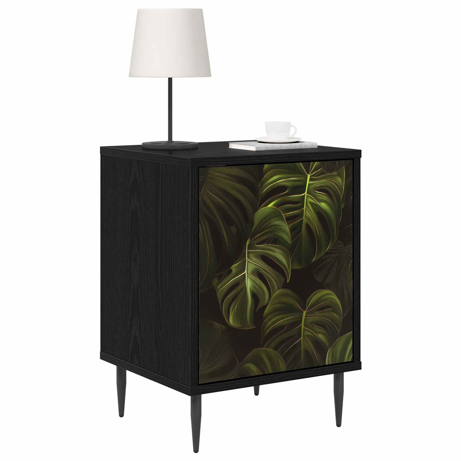 Table de chevet ELBURG 2 pc Chêne noir 36 x 33 x 51 cm
