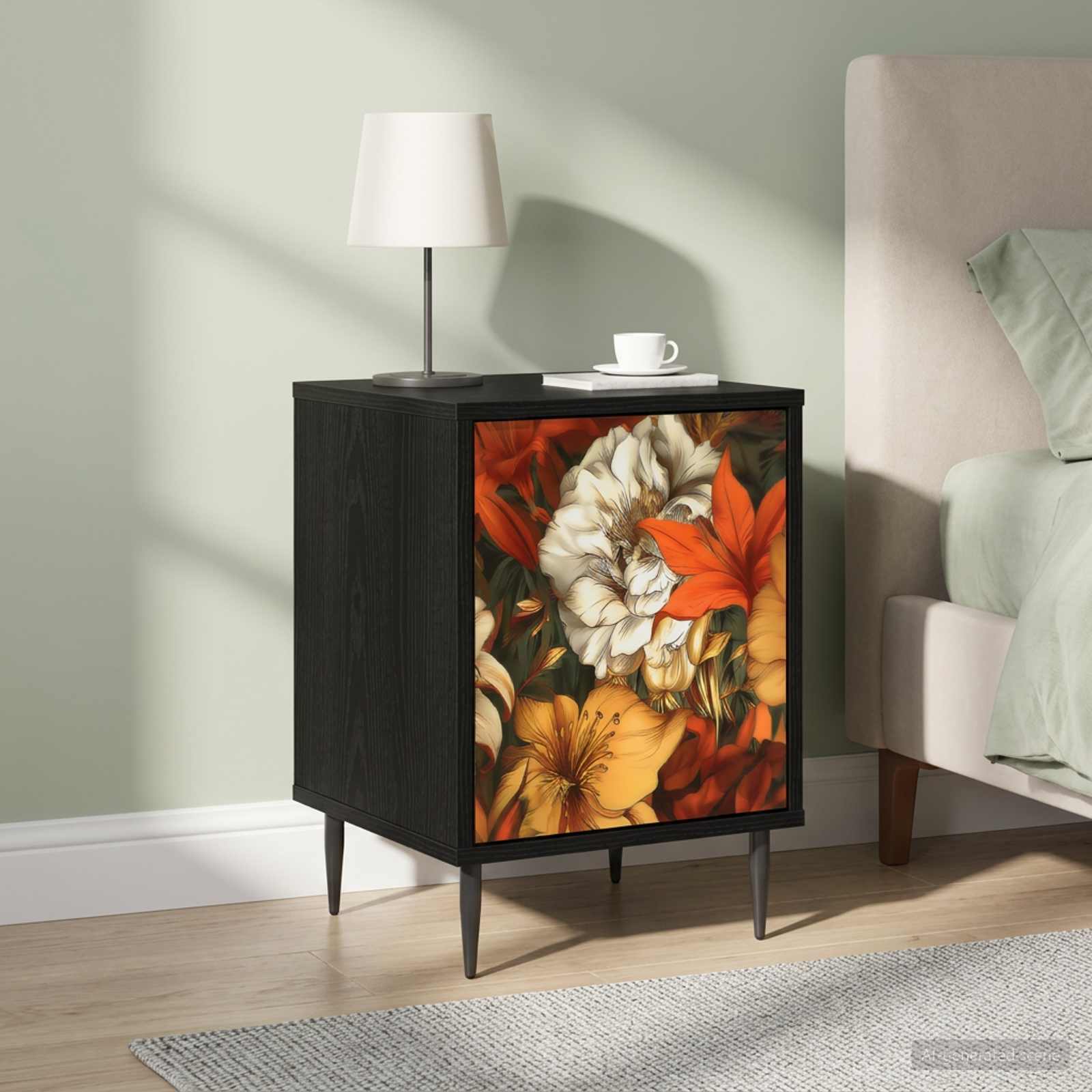 Table de chevet GENNEP 2 pc Chêne noir 36 x 33 x 51 cm