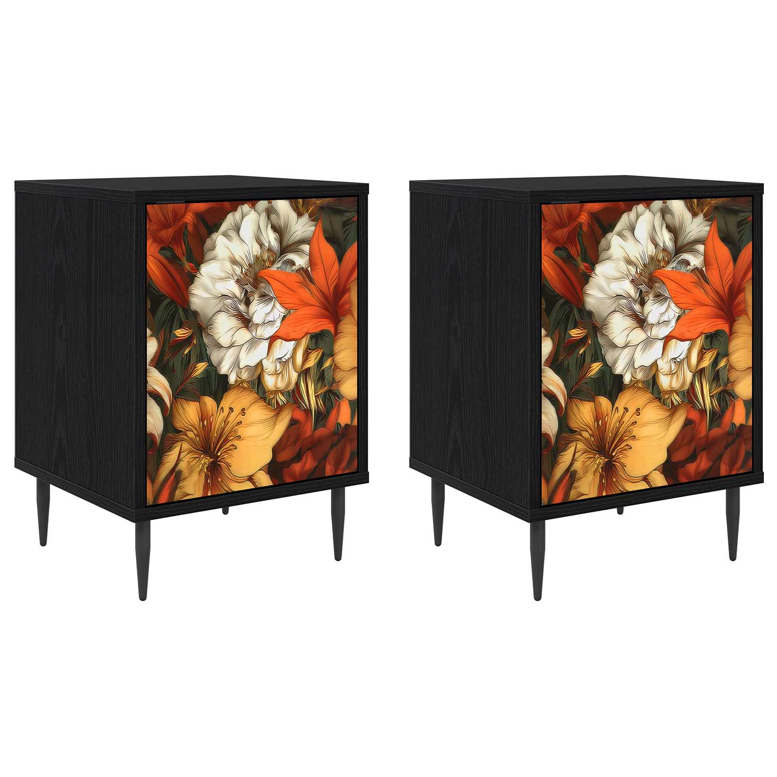 Table de chevet GENNEP 2 pc Chêne noir 36 x 33 x 51 cm