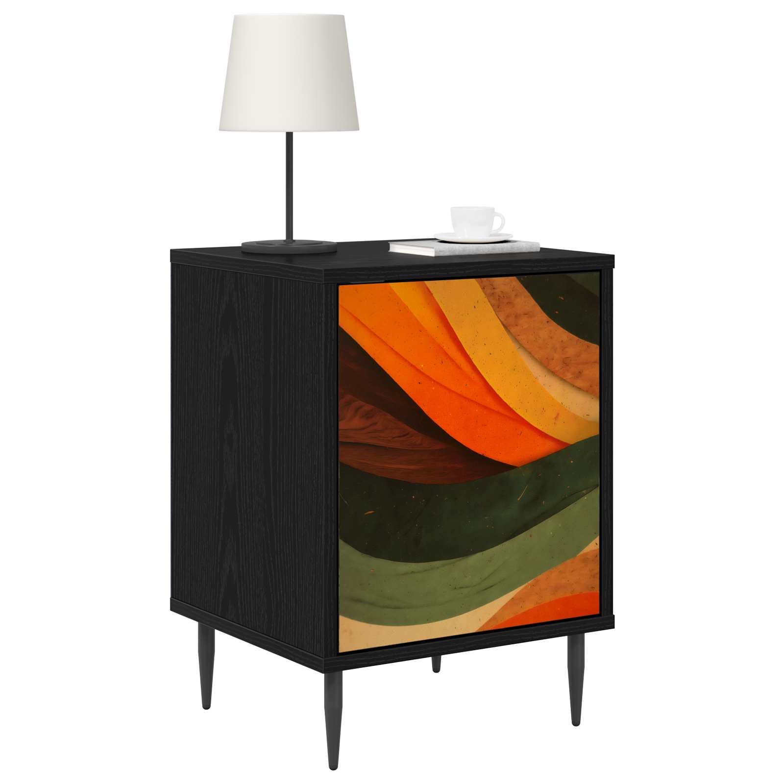 Table de chevet BONN 2 pc Chêne noir 36 x 33 x 51 cm