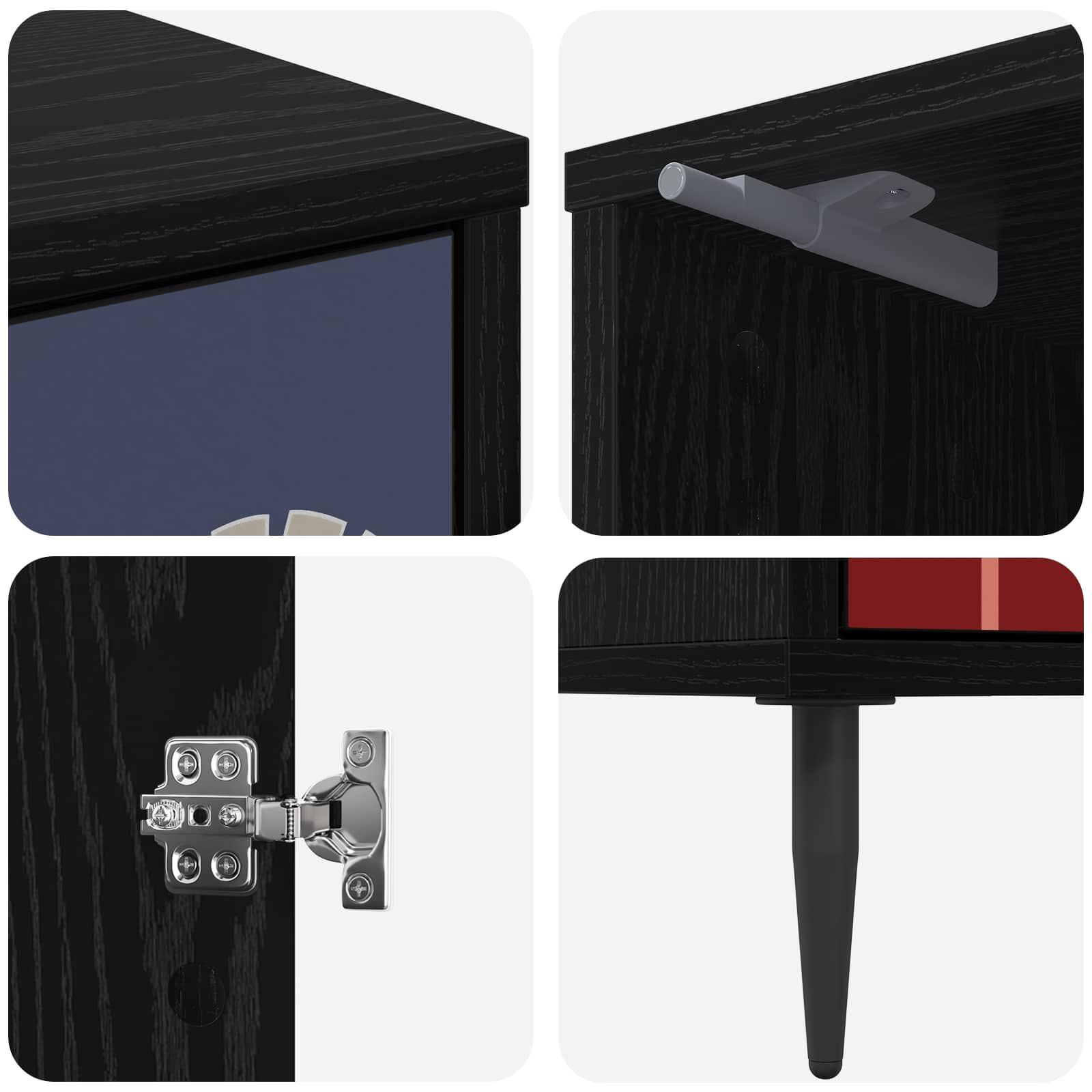 Table de chevet ESSEN 2 pc Chêne noir 36 x 33 x 51 cm