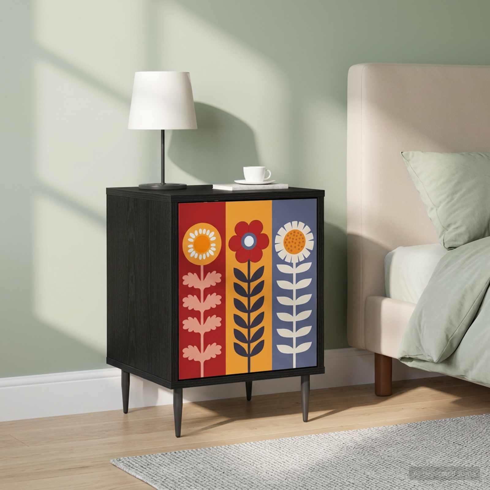 Table de chevet ESSEN 2 pc Chêne noir 36 x 33 x 51 cm