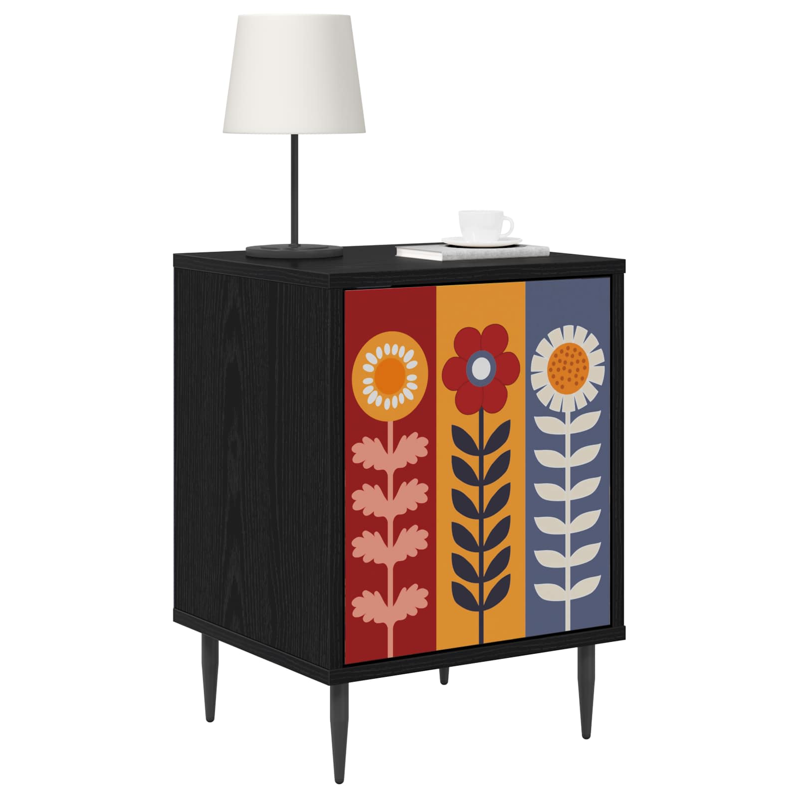 Table de chevet ESSEN 2 pc Chêne noir 36 x 33 x 51 cm