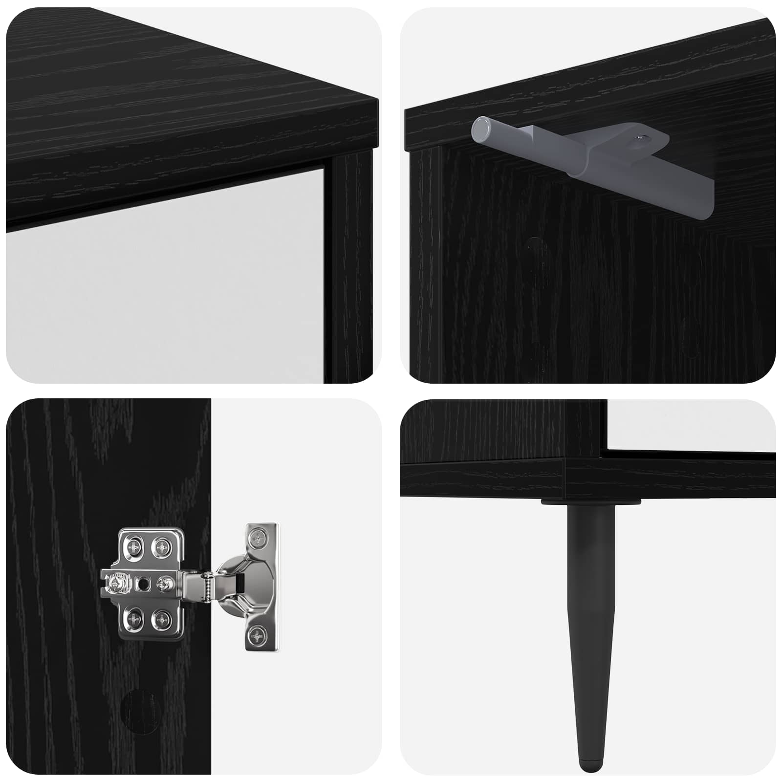 Table de chevet HANAU 2 pc Chêne noir 36 x 33 x 51 cm