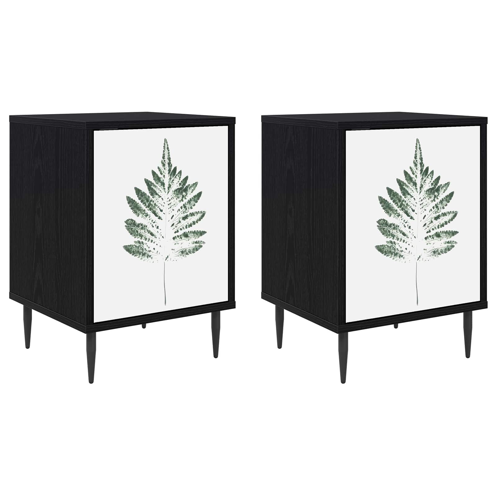 Table de chevet HANAU 2 pc Chêne noir 36 x 33 x 51 cm
