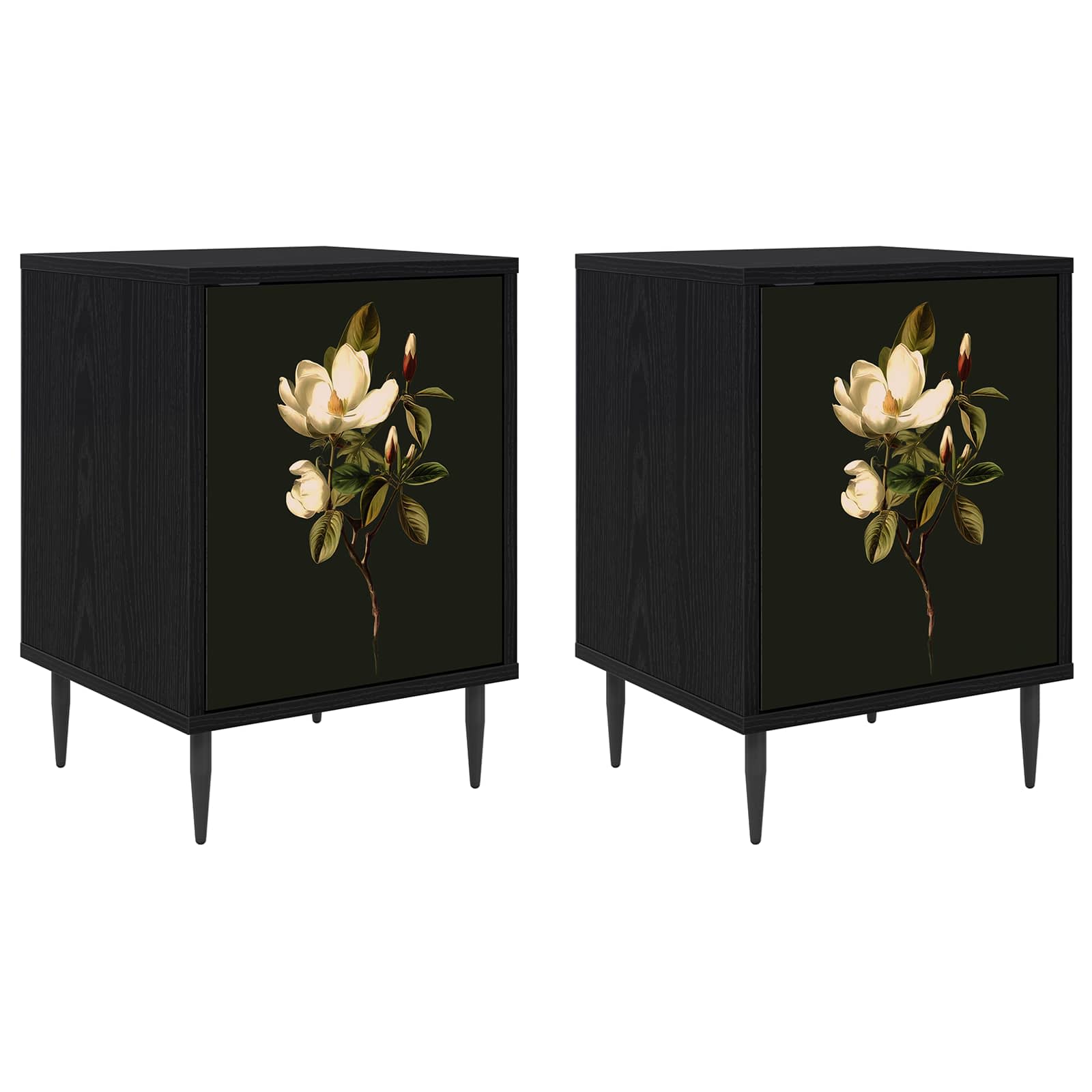 Table de chevet BREMEN 2 pc Chêne noir 36 x 33 x 51 cm