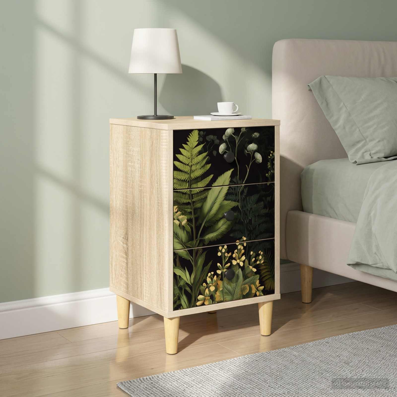 Table de chevet RHENEN 2 pc Chêne Sonoma 36 x 33 x 60 cm