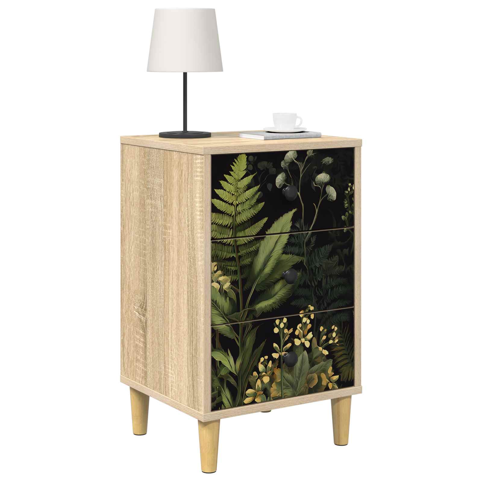Table de chevet RHENEN 2 pc Chêne Sonoma 36 x 33 x 60 cm