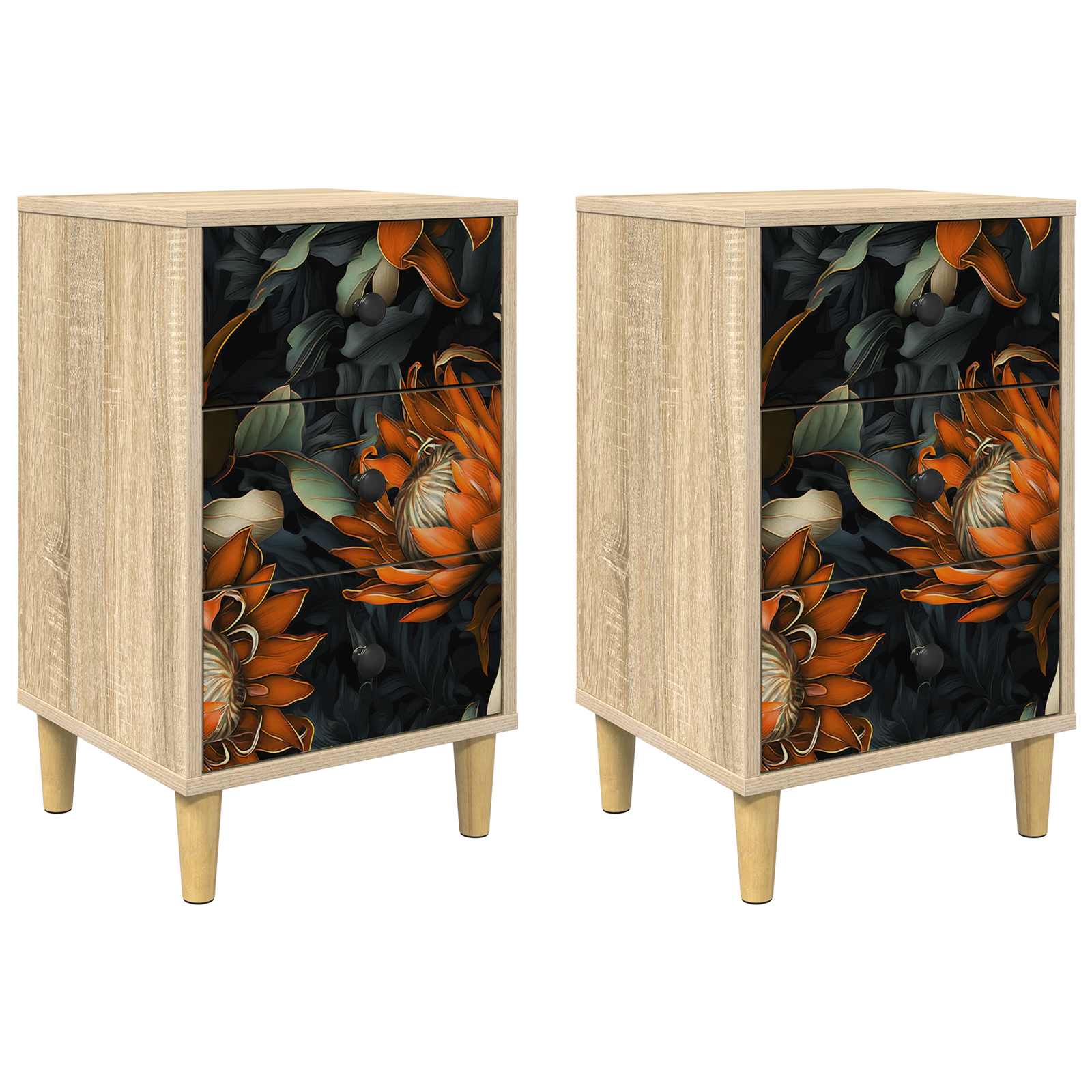 Table de chevet LOCHEM 2 pc Chêne Sonoma 36 x 33 x 60 cm