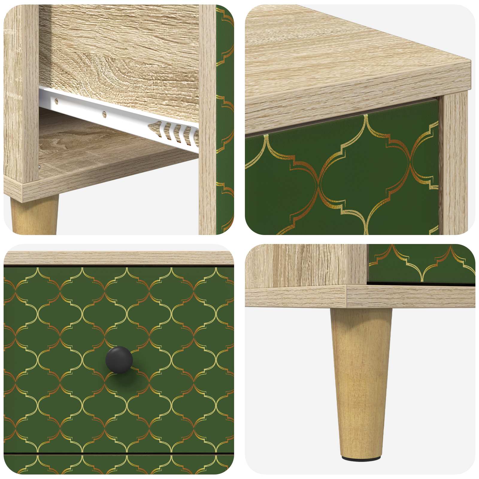 Table de chevet GELEEN Chêne Sonoma 36 x 33 x 60 cm