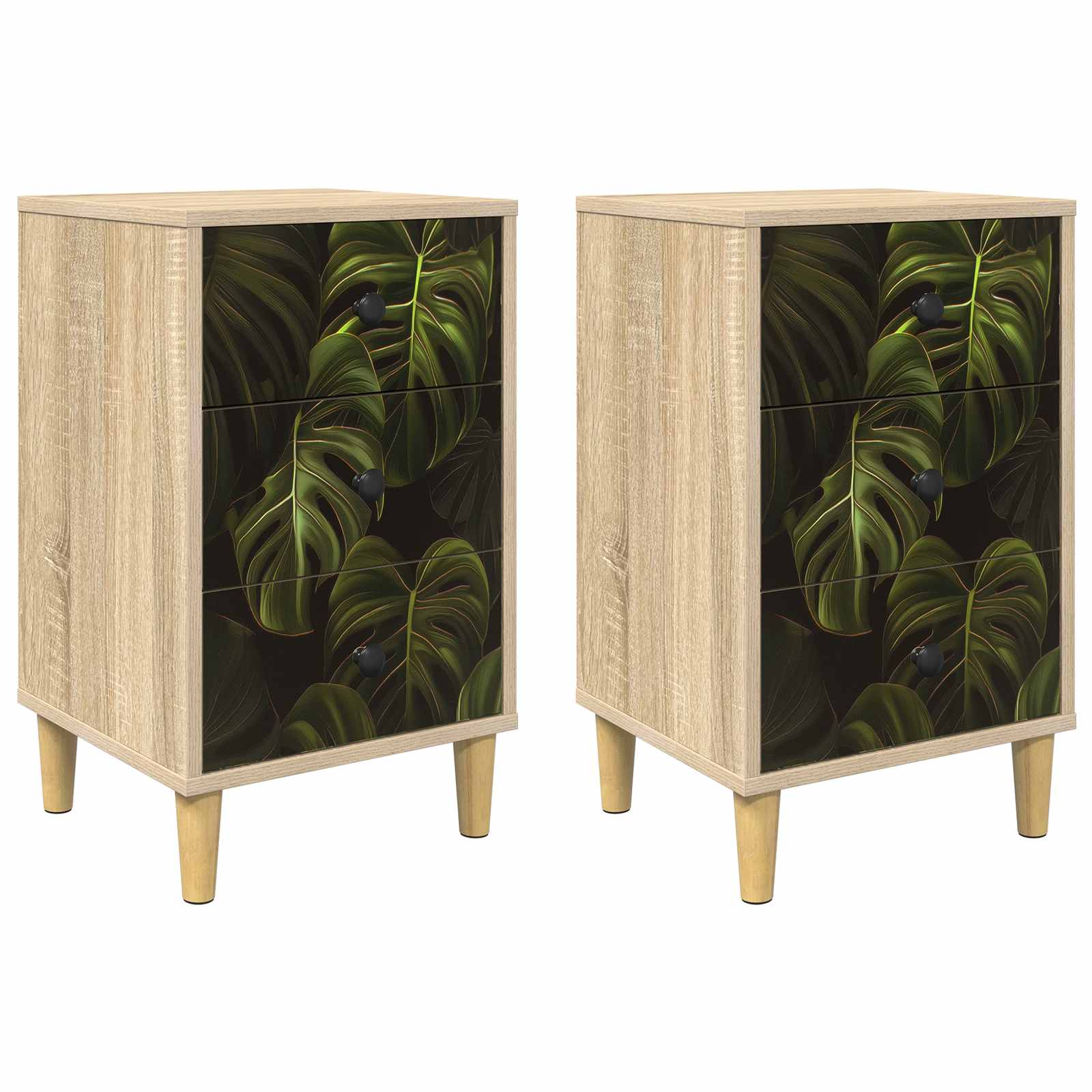 Table de chevet ELBURG 2 pc Chêne Sonoma 36 x 33 x 60 cm