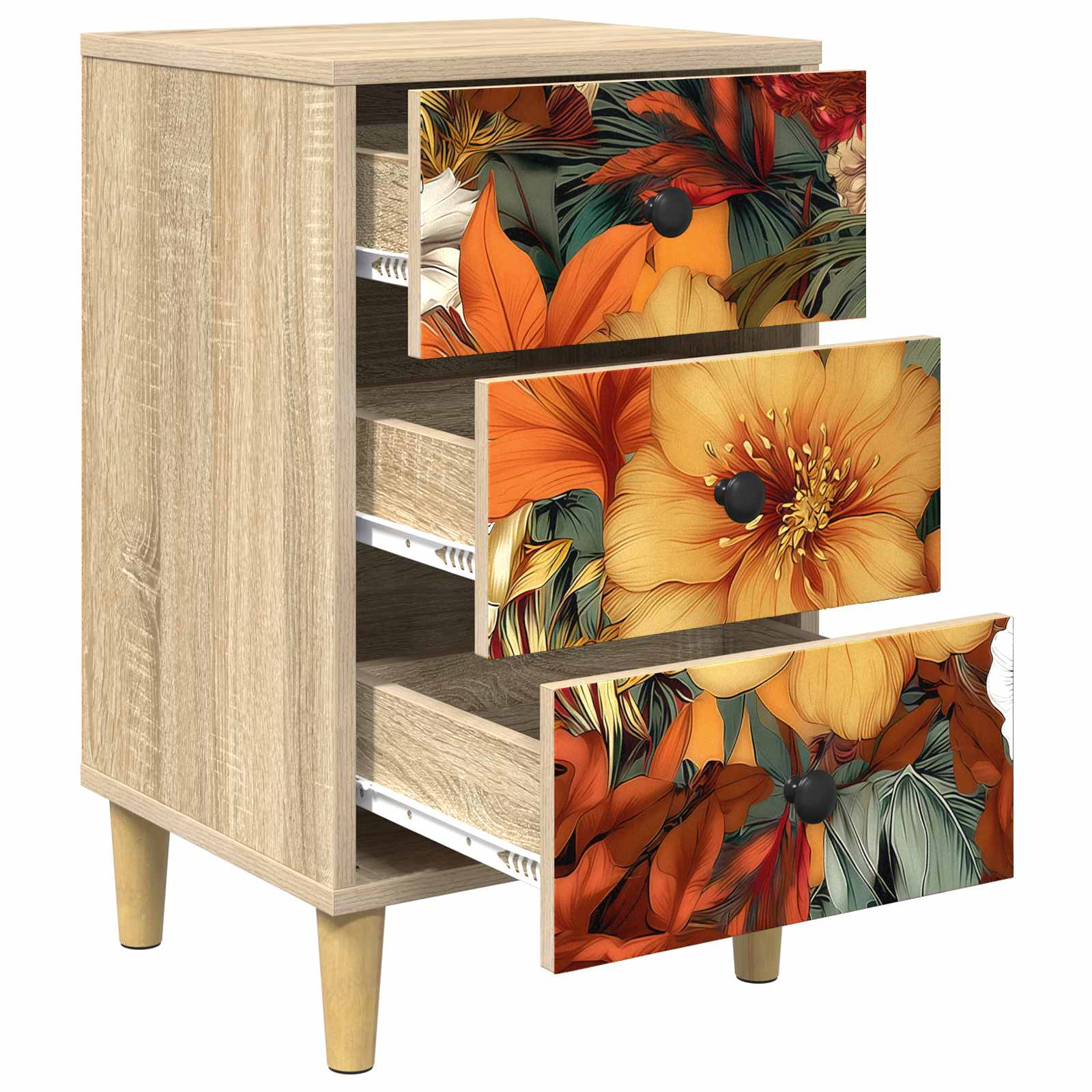 Table de chevet GENNEP 2 pc Chêne Sonoma 36 x 33 x 60 cm