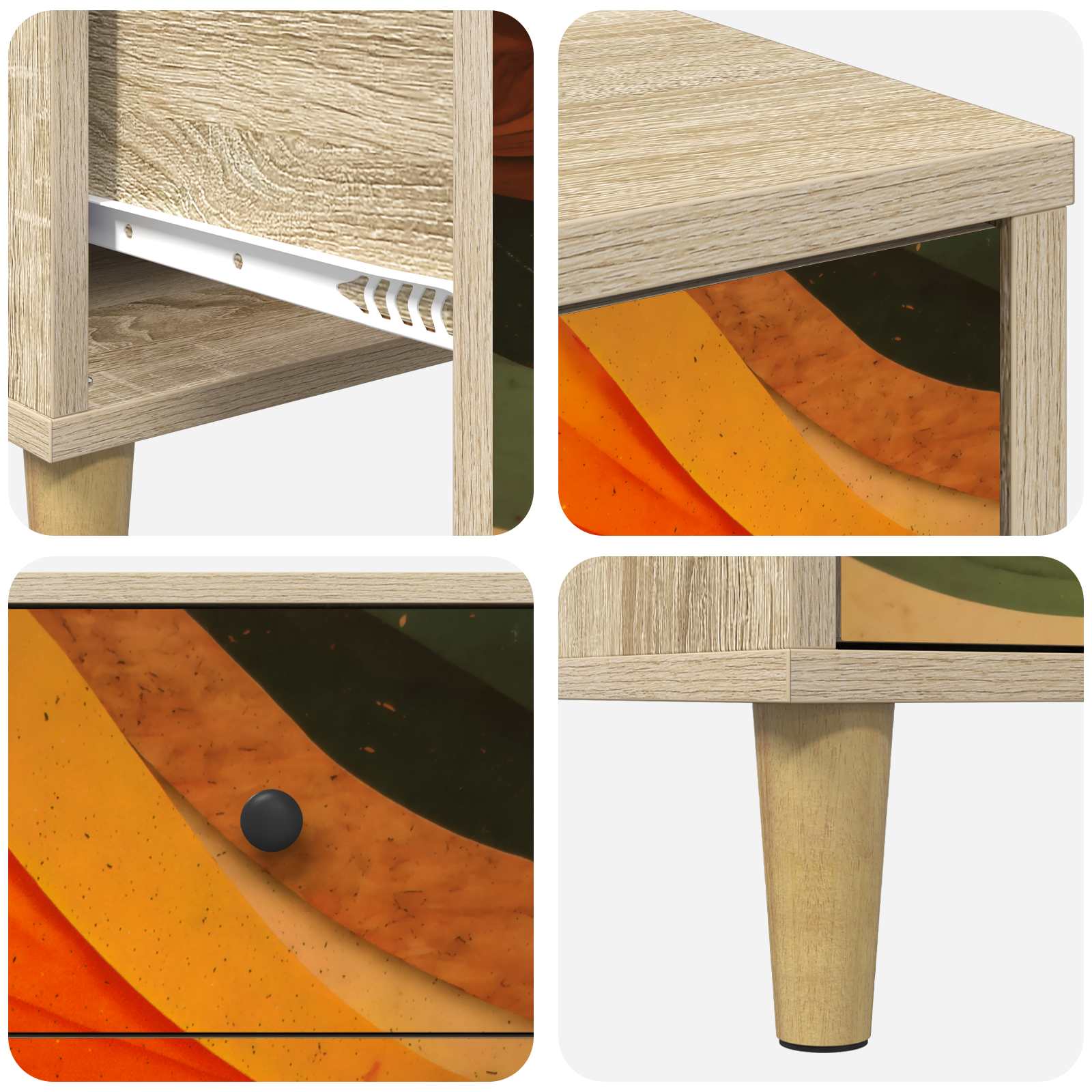 Table de chevet BONN 2 pc Chêne Sonoma 36 x 33 x 60 cm