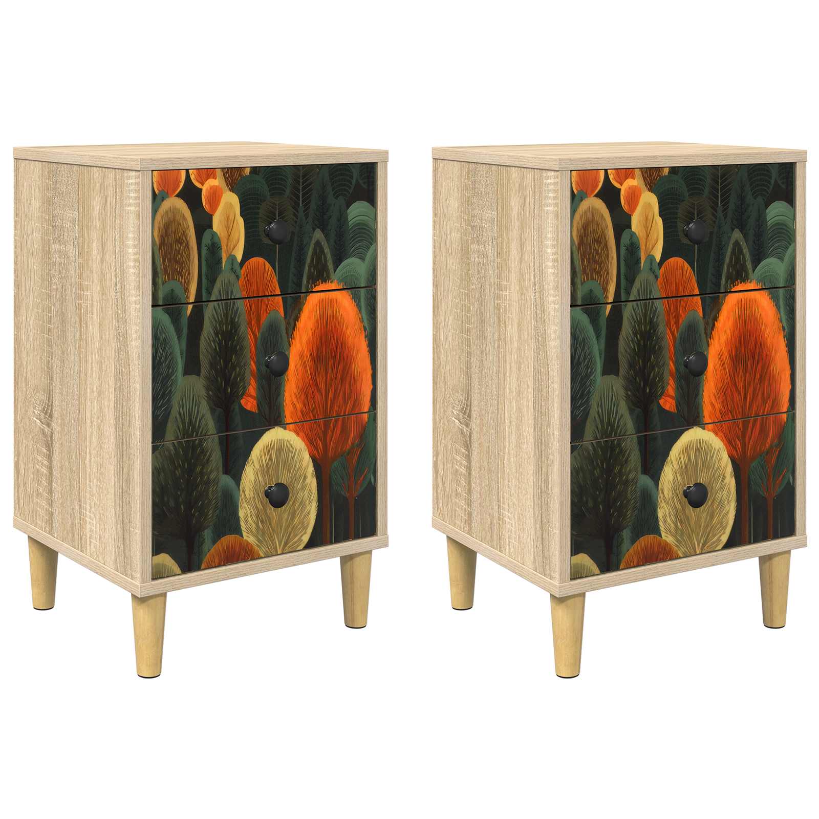 Table de chevet BONN 2 pc Chêne Sonoma 36 x 33 x 60 cm