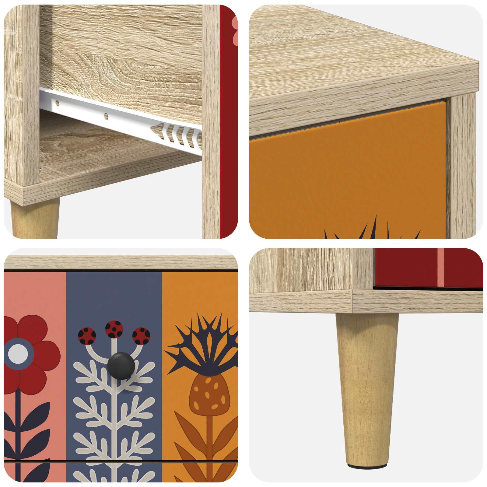 Table de chevet ESSEN 2 pc Chêne Sonoma 36 x 33 x 60 cm
