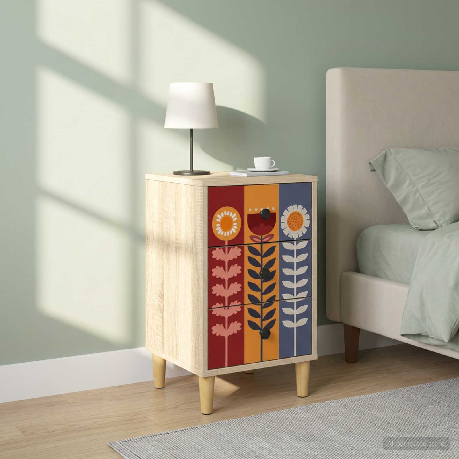 Table de chevet ESSEN 2 pc Chêne Sonoma 36 x 33 x 60 cm