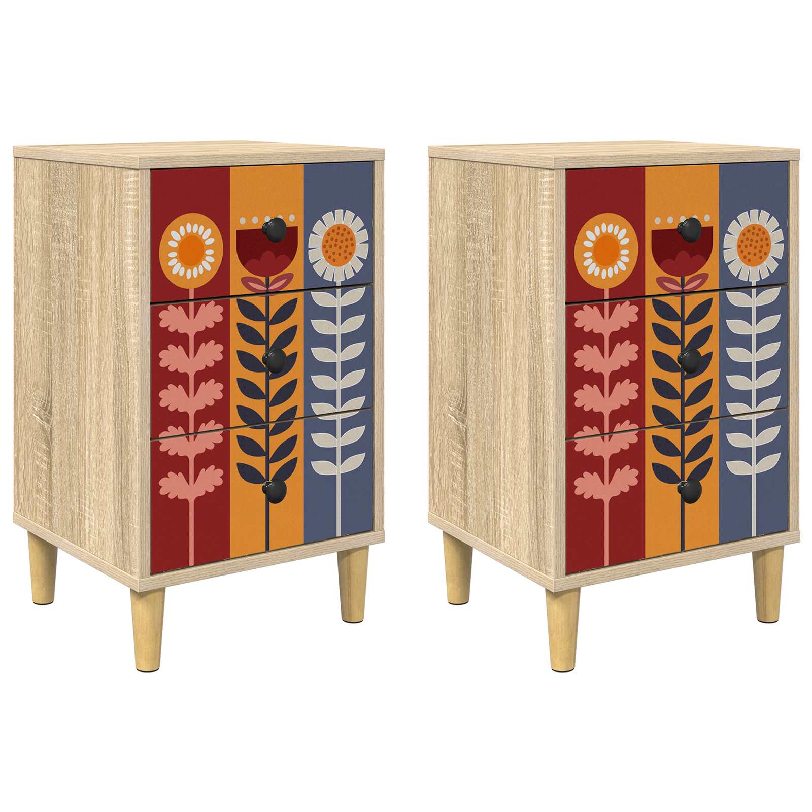 Table de chevet ESSEN 2 pc Chêne Sonoma 36 x 33 x 60 cm