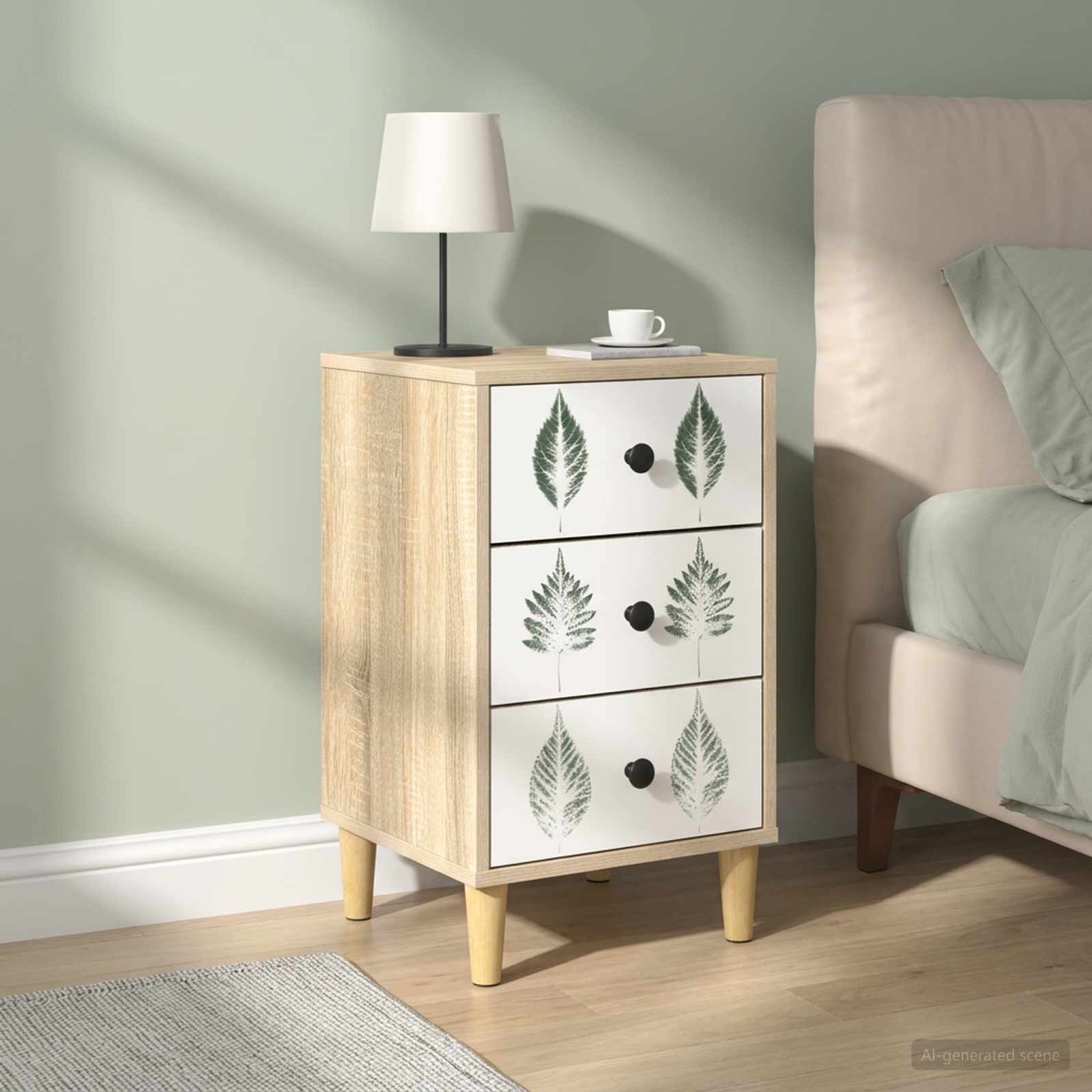 Table de chevet HANAU 2 pc Chêne Sonoma 36 x 33 x 60 cm