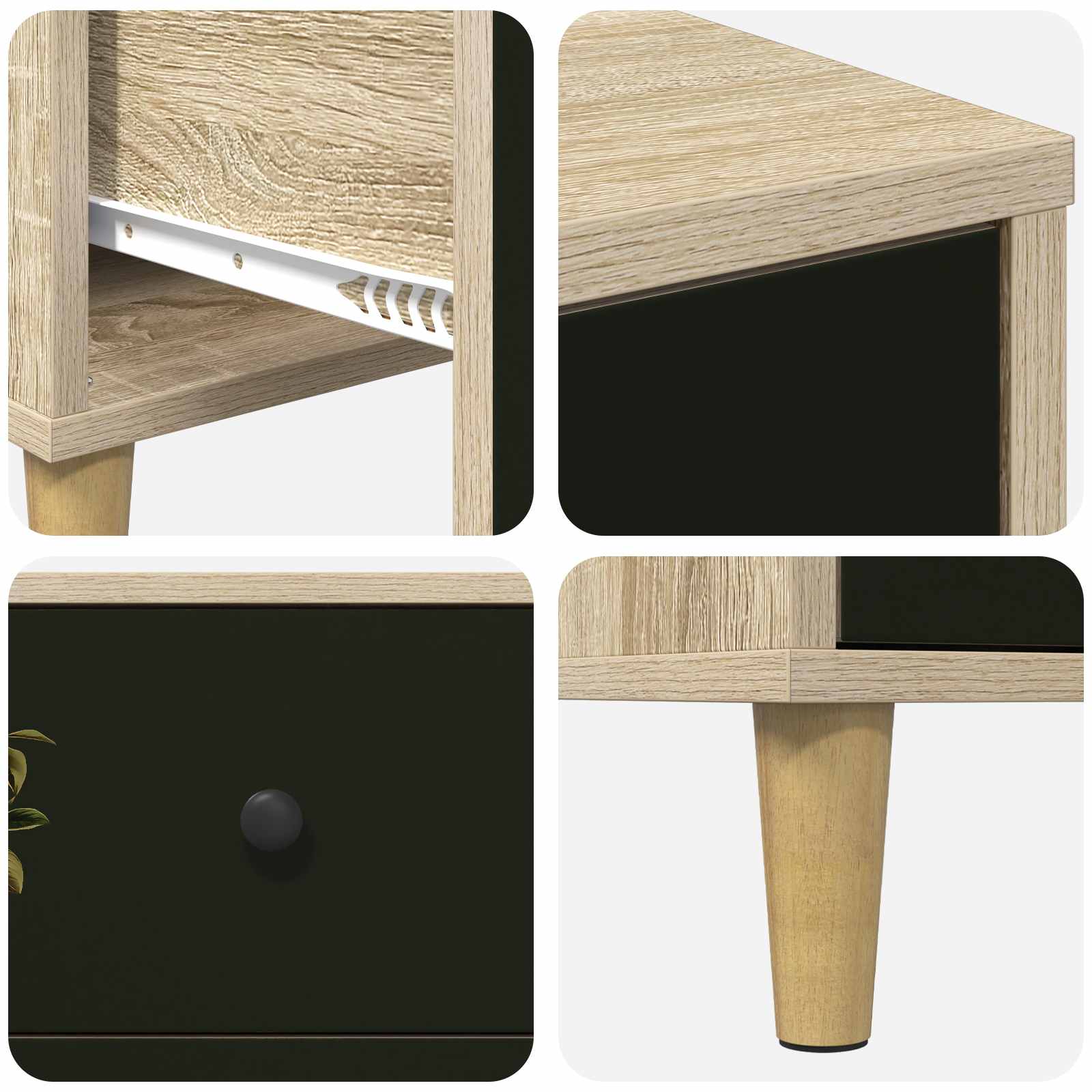 Table de chevet BREMEN Chêne Sonoma 36 x 33 x 60 cm
