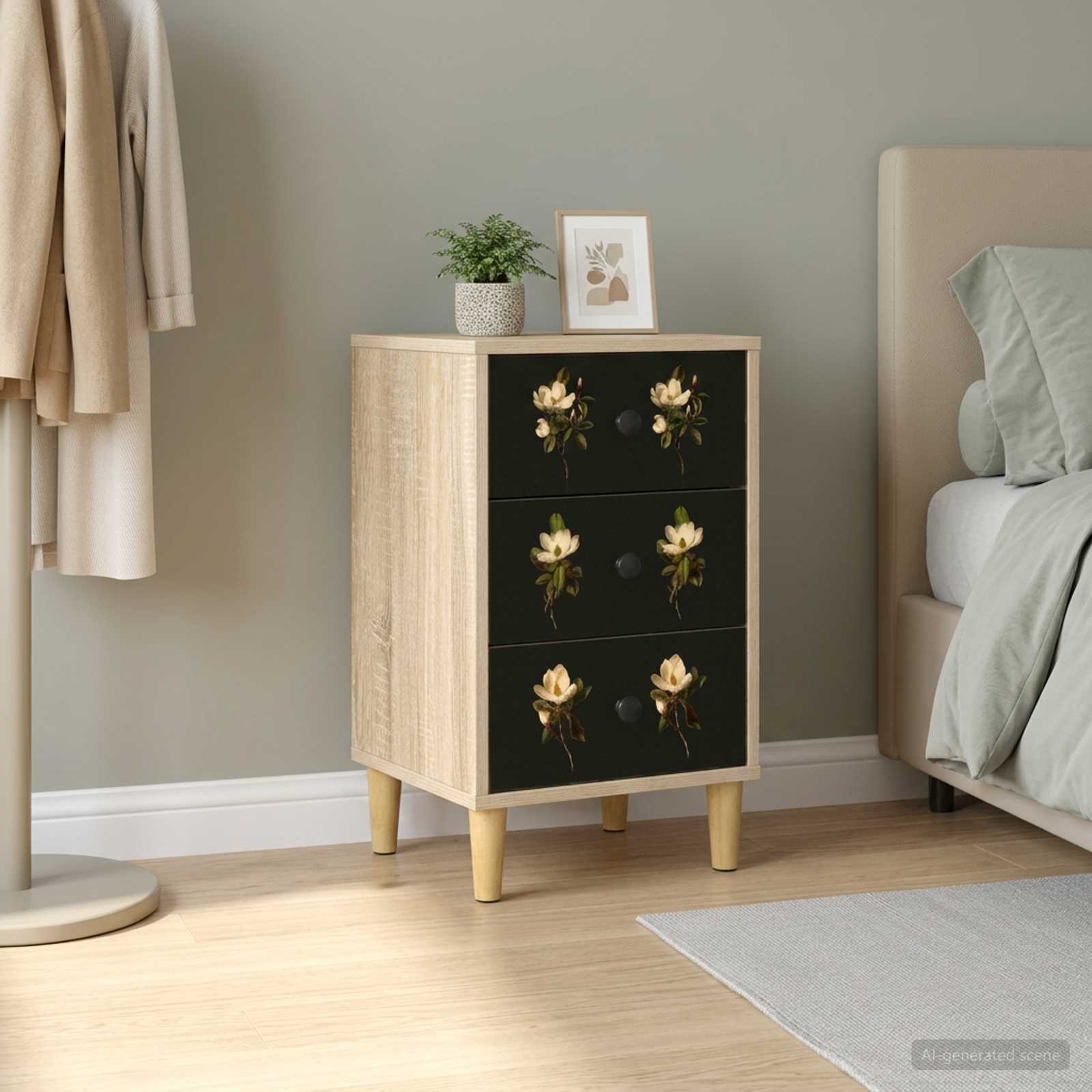 Table de chevet BREMEN Chêne Sonoma 36 x 33 x 60 cm