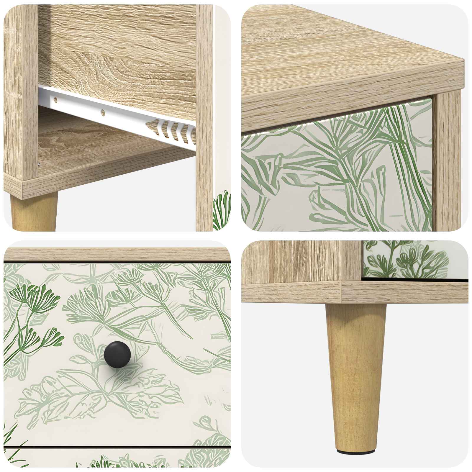Table de chevet GOTHA 2 pc Chêne Sonoma 36 x 33 x 60 cm