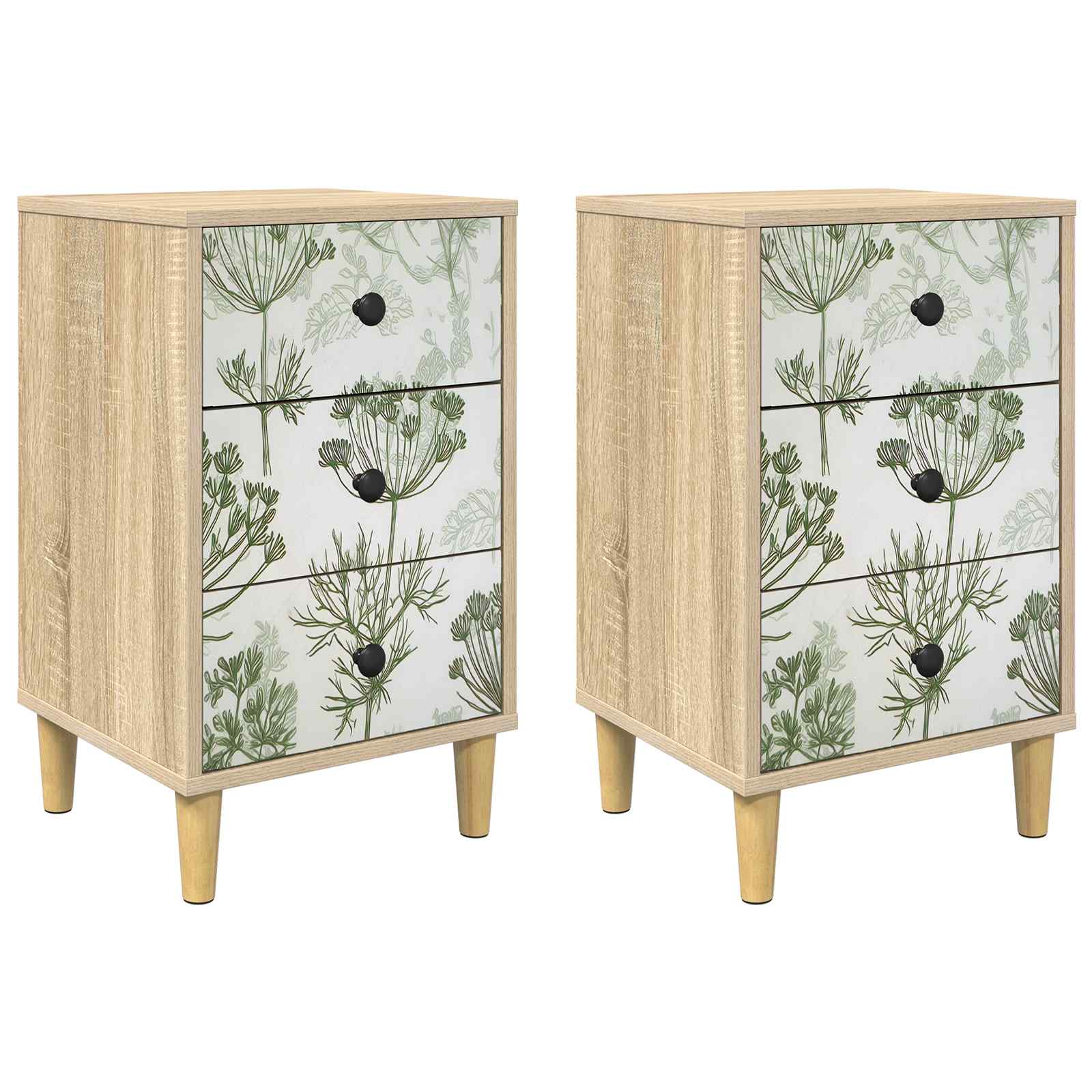 Table de chevet GOTHA 2 pc Chêne Sonoma 36 x 33 x 60 cm